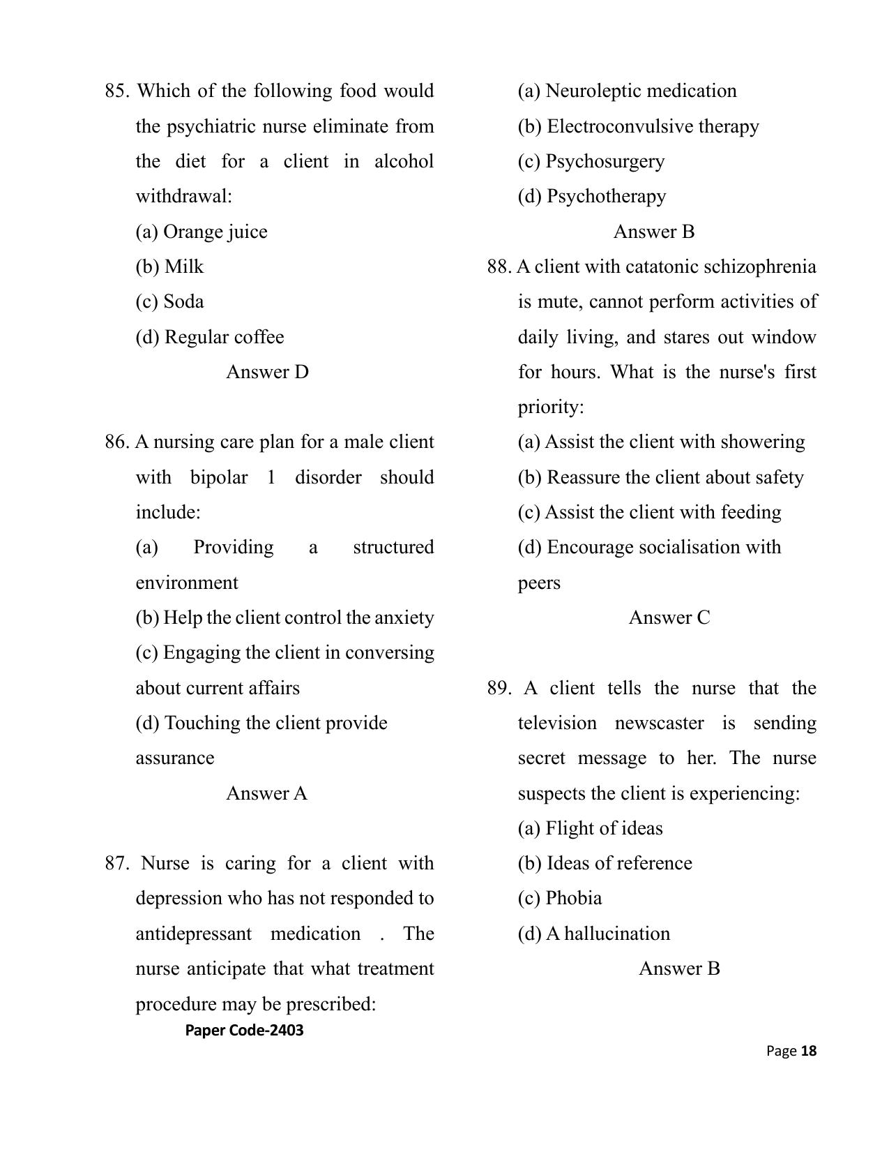 HP M.Sc. Nursing 2024 Question Paper Answer Key - Page 18
