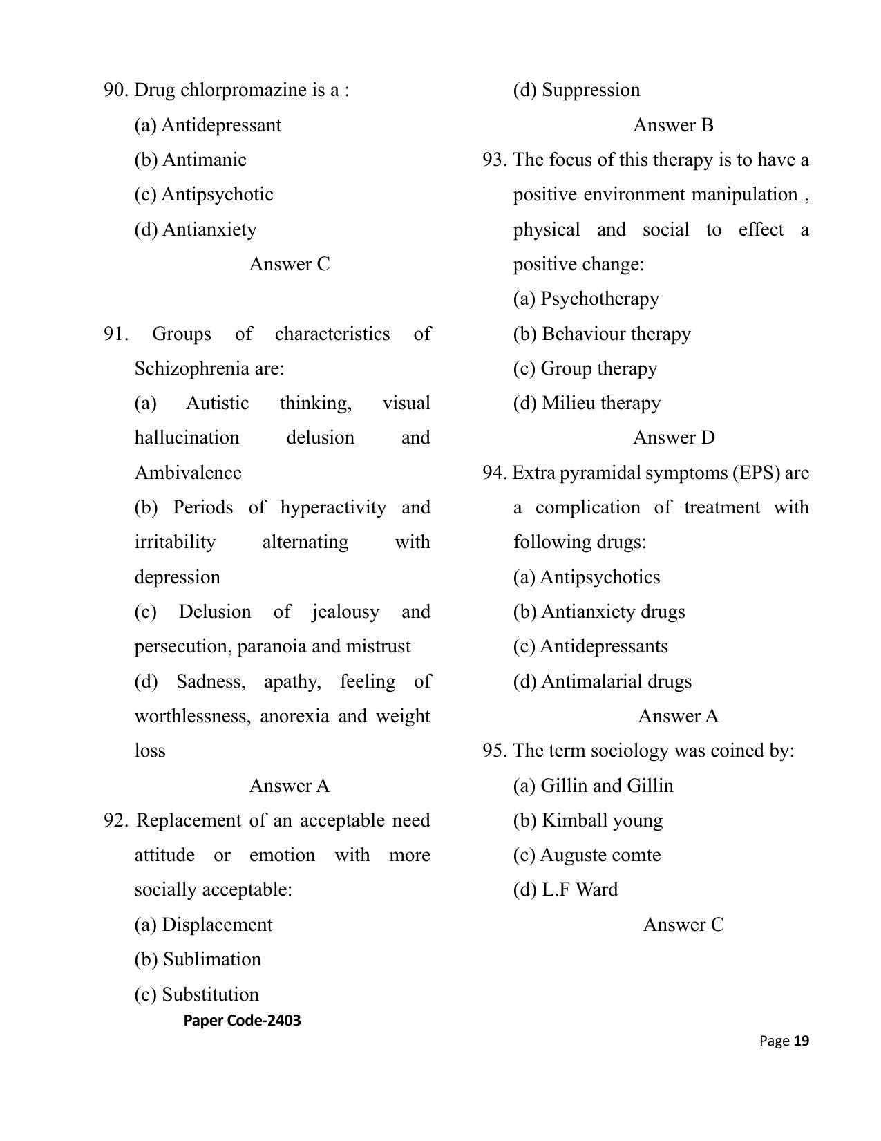 HP M.Sc. Nursing 2024 Question Paper Answer Key - Page 19