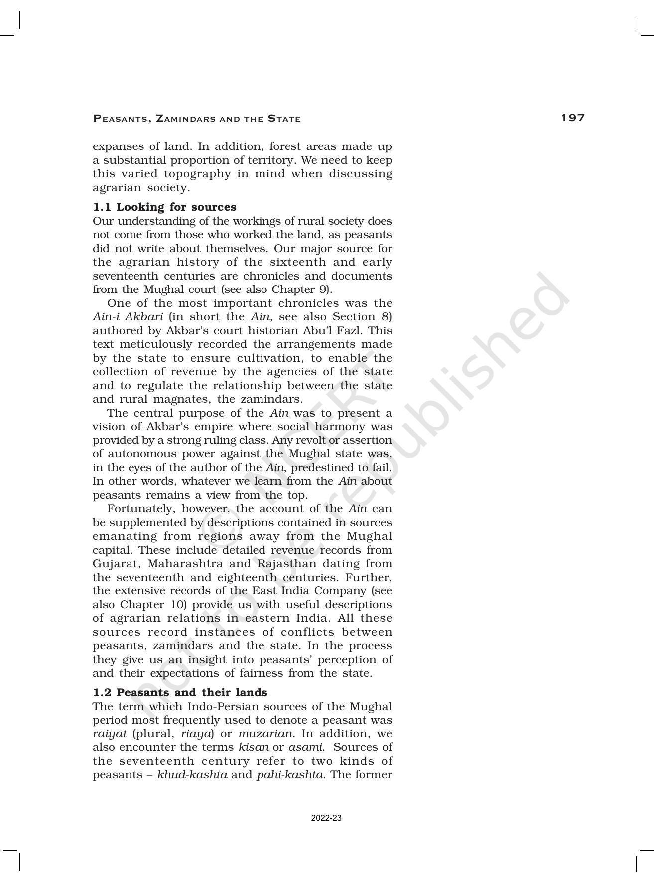 NCERT Book for Class 12 History (Part-II) Chapter 8 Peasants, Zamindars, and the State - Page 2