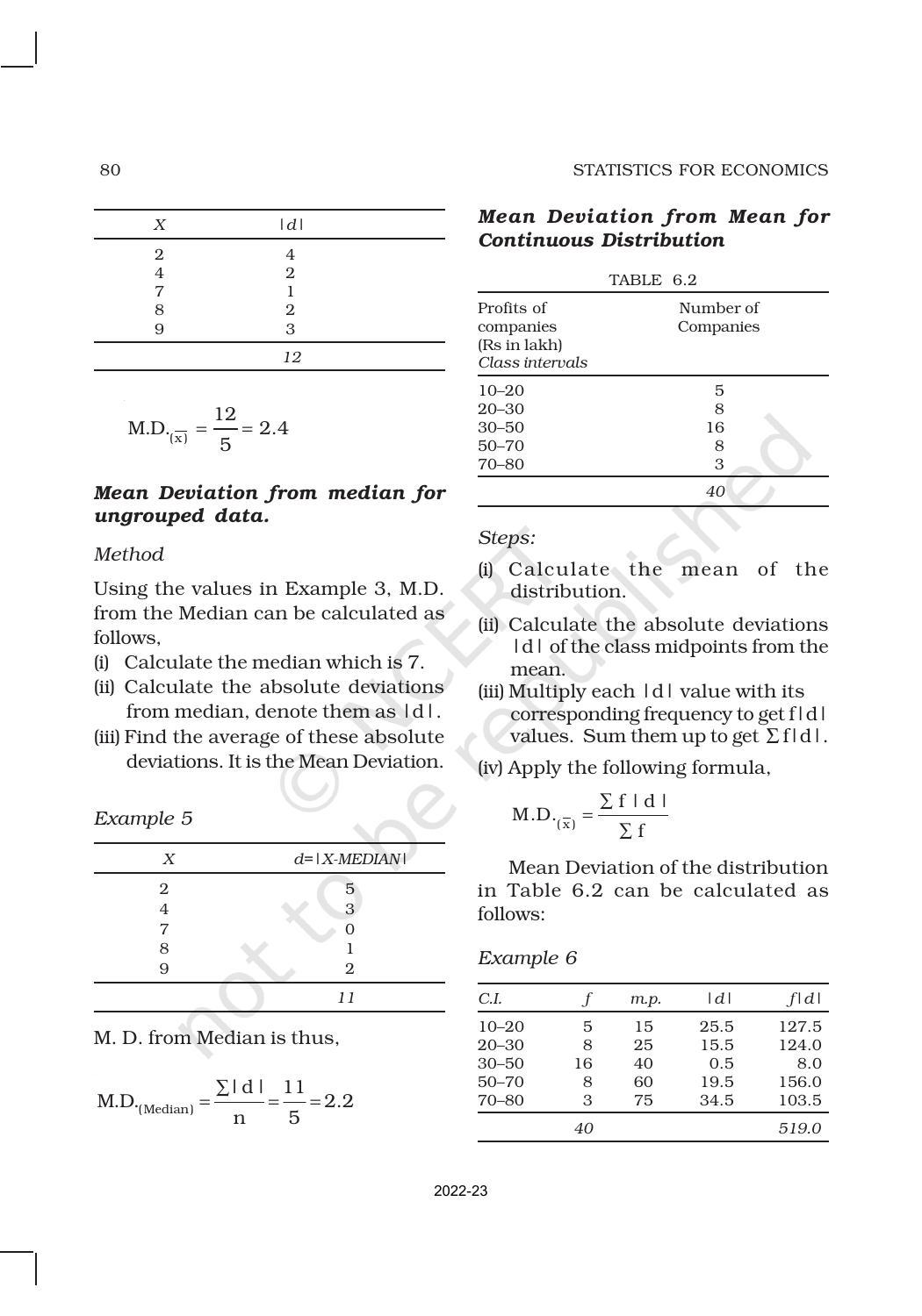 NCERT Book for Class 11 Economics (Statistic Economics) Chapter 6 Measures of Dispersion - Page 7