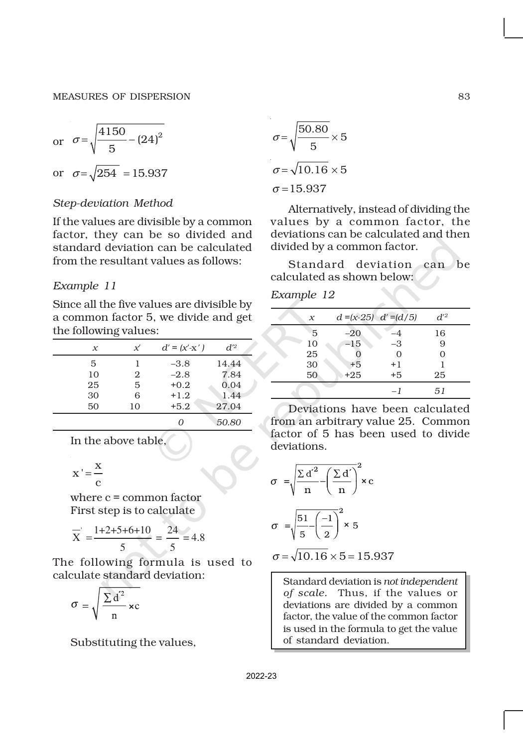 NCERT Book for Class 11 Economics (Statistic Economics) Chapter 6 Measures of Dispersion - Page 10