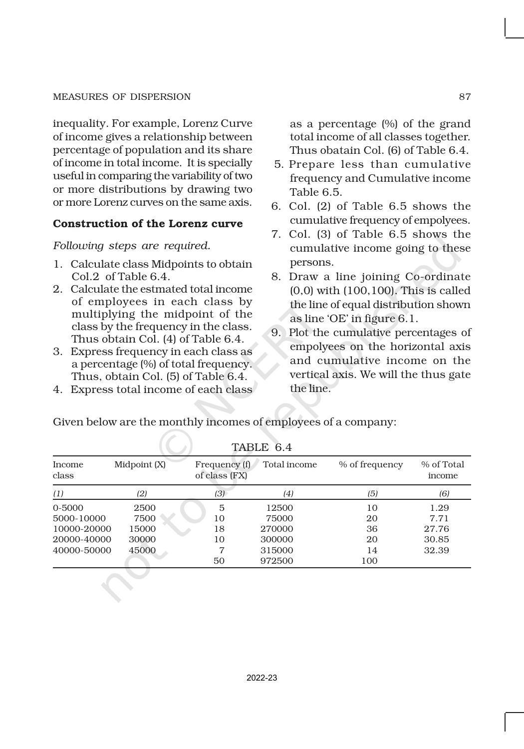 NCERT Book for Class 11 Economics (Statistic Economics) Chapter 6 Measures of Dispersion - Page 14