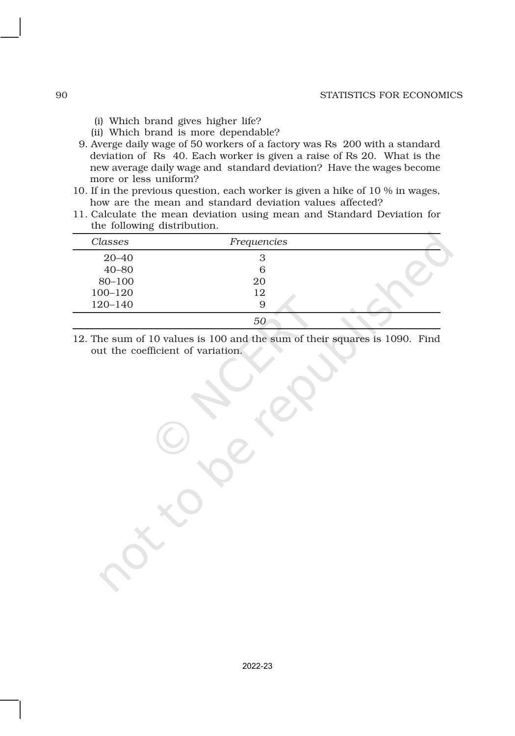 NCERT Book for Class 11 Economics (Statistic Economics) Chapter 6 Measures of Dispersion - Page 17