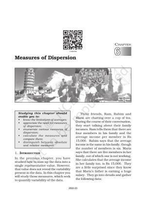 NCERT Book for Class 11 Economics (Statistic Economics) Chapter 6 Measures of Dispersion