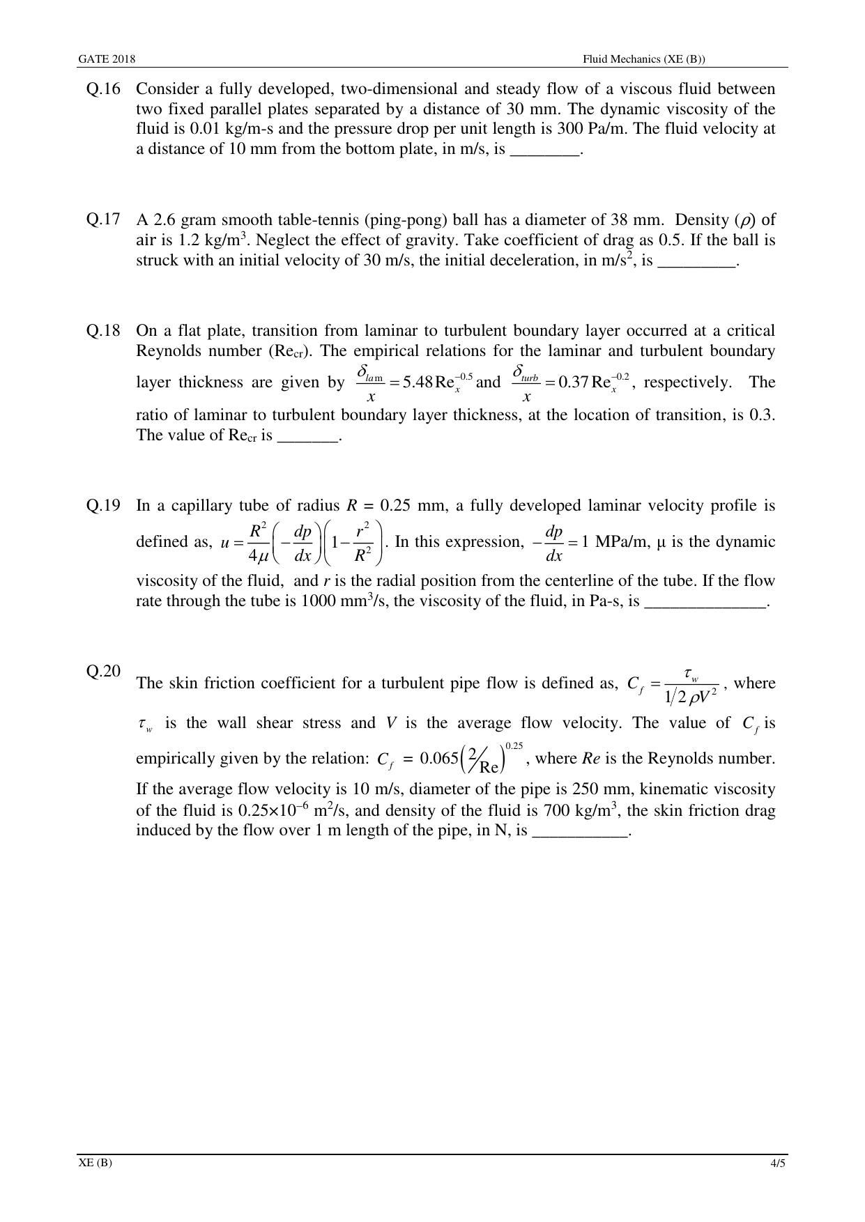 GATE 2018 Engineering Sciences (XE) Question Paper with Answer Key - Page 8