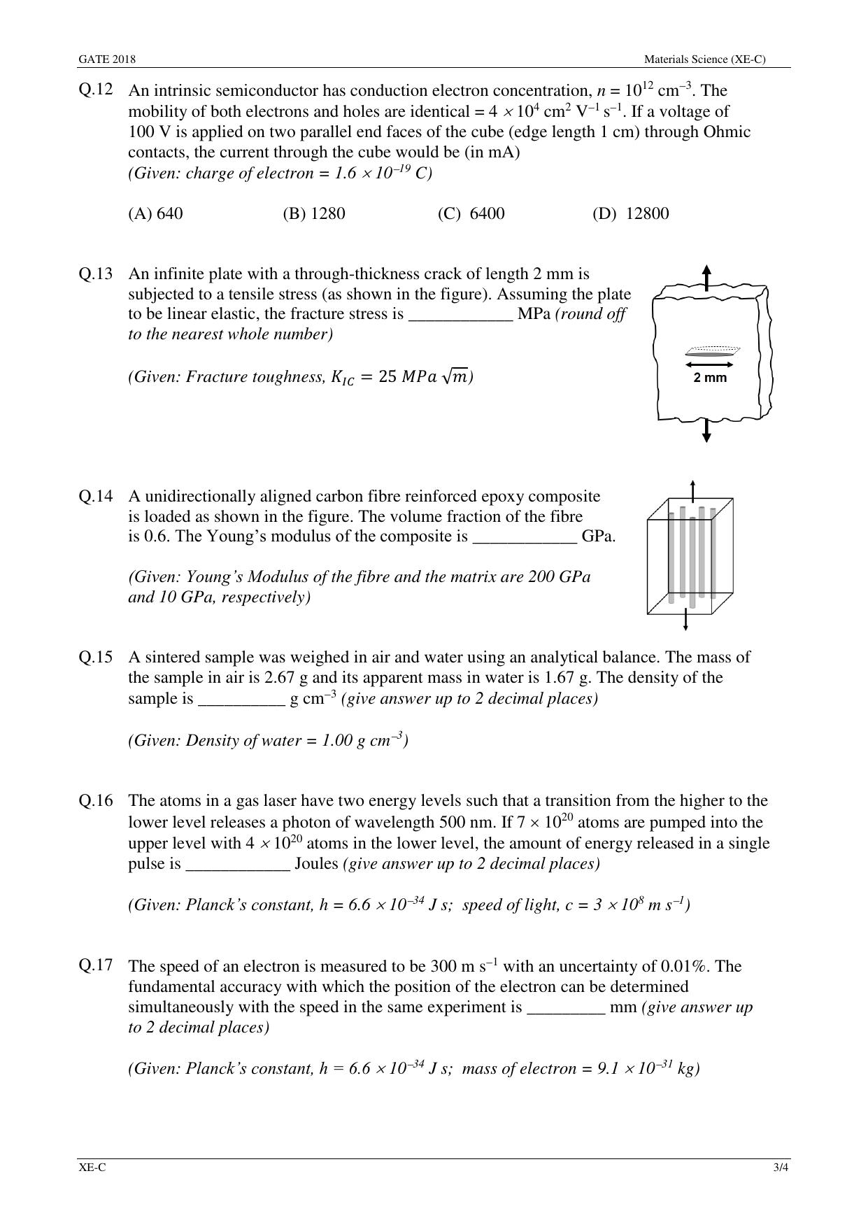 GATE 2018 Engineering Sciences (XE) Question Paper with Answer Key - Page 12