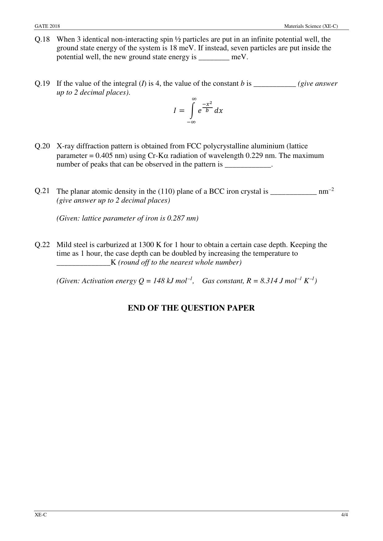 GATE 2018 Engineering Sciences (XE) Question Paper with Answer Key - Page 13