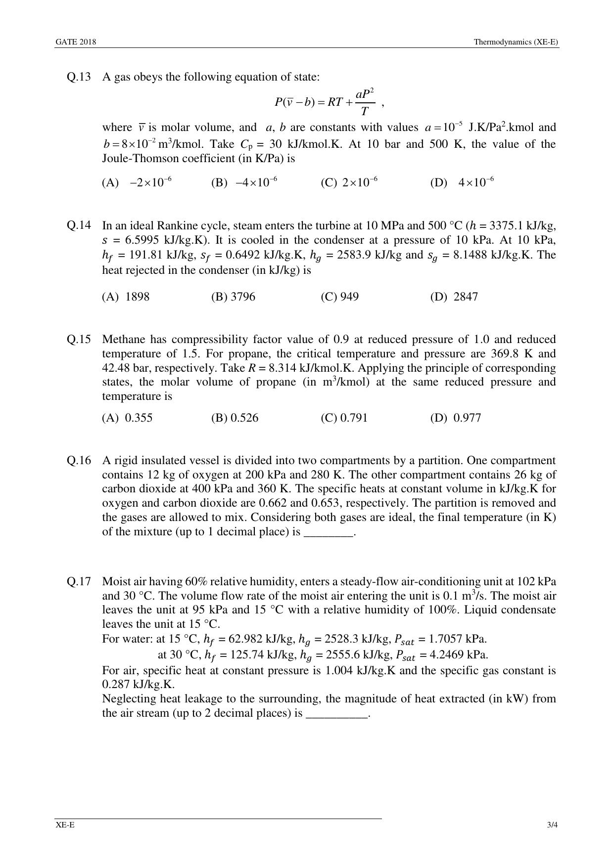 GATE 2018 Engineering Sciences (XE) Question Paper with Answer Key - Page 24