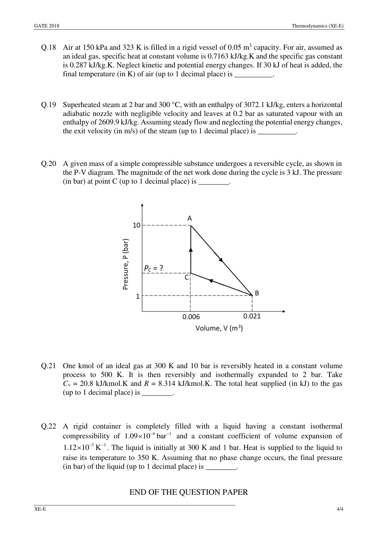 GATE 2018 Engineering Sciences (XE) Question Paper with Answer Key - Page 25