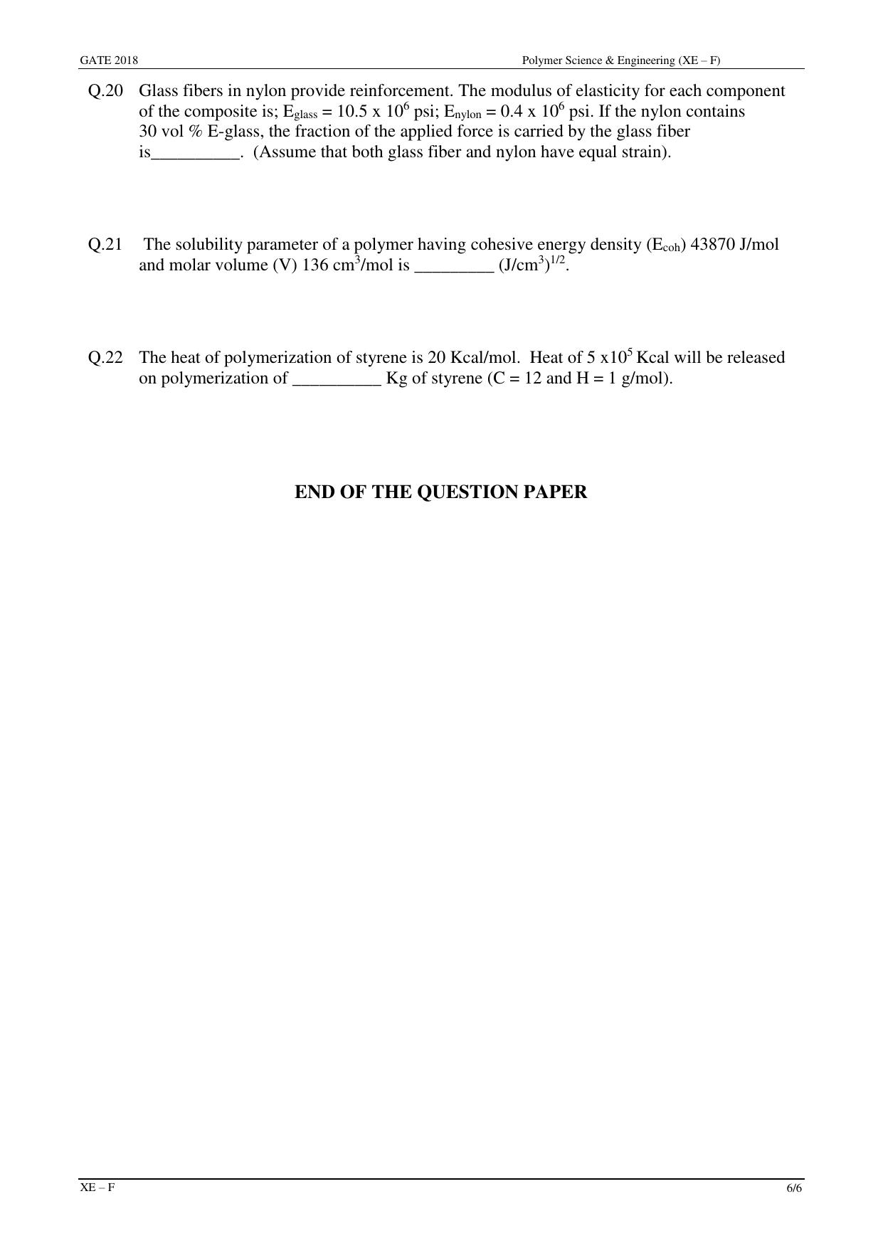 GATE 2018 Engineering Sciences (XE) Question Paper with Answer Key - Page 31