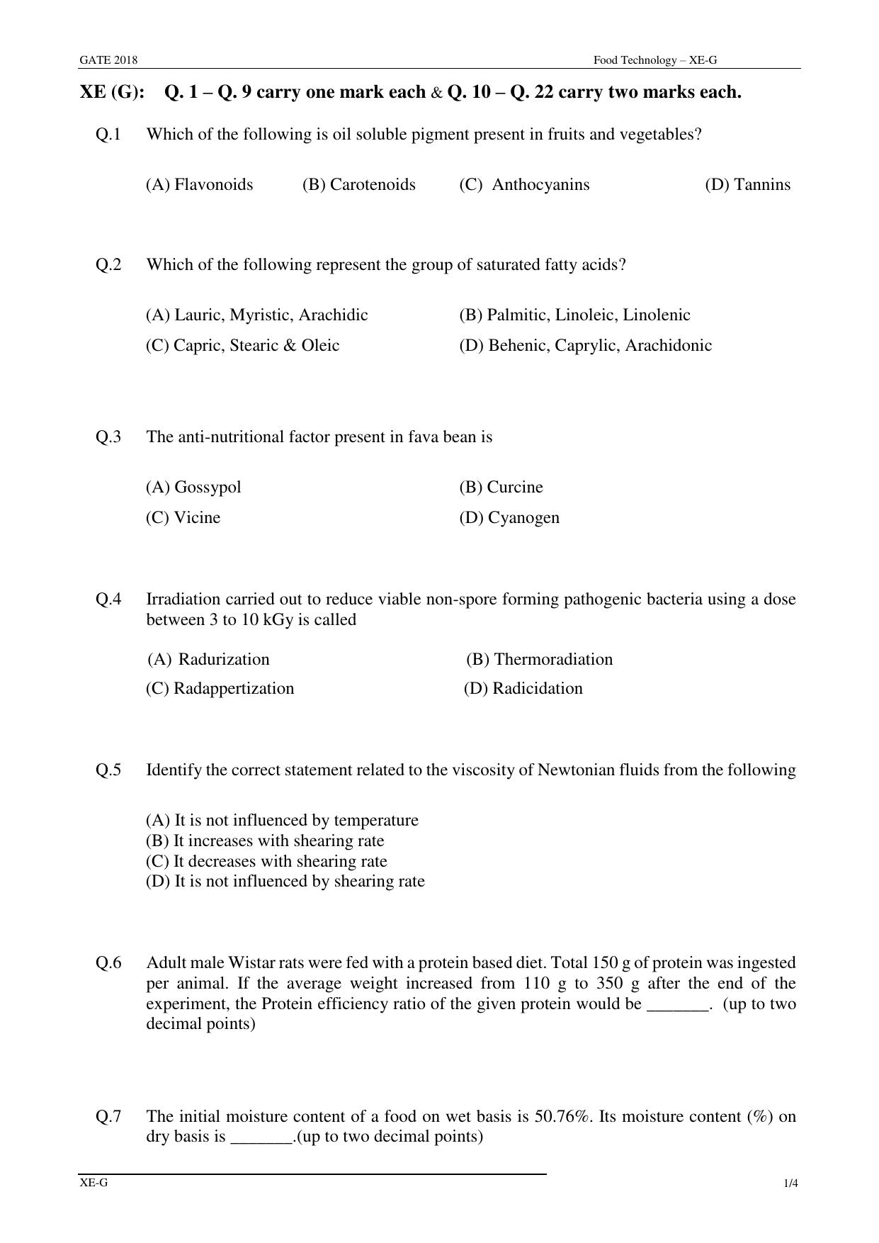 GATE 2018 Engineering Sciences (XE) Question Paper with Answer Key - Page 32