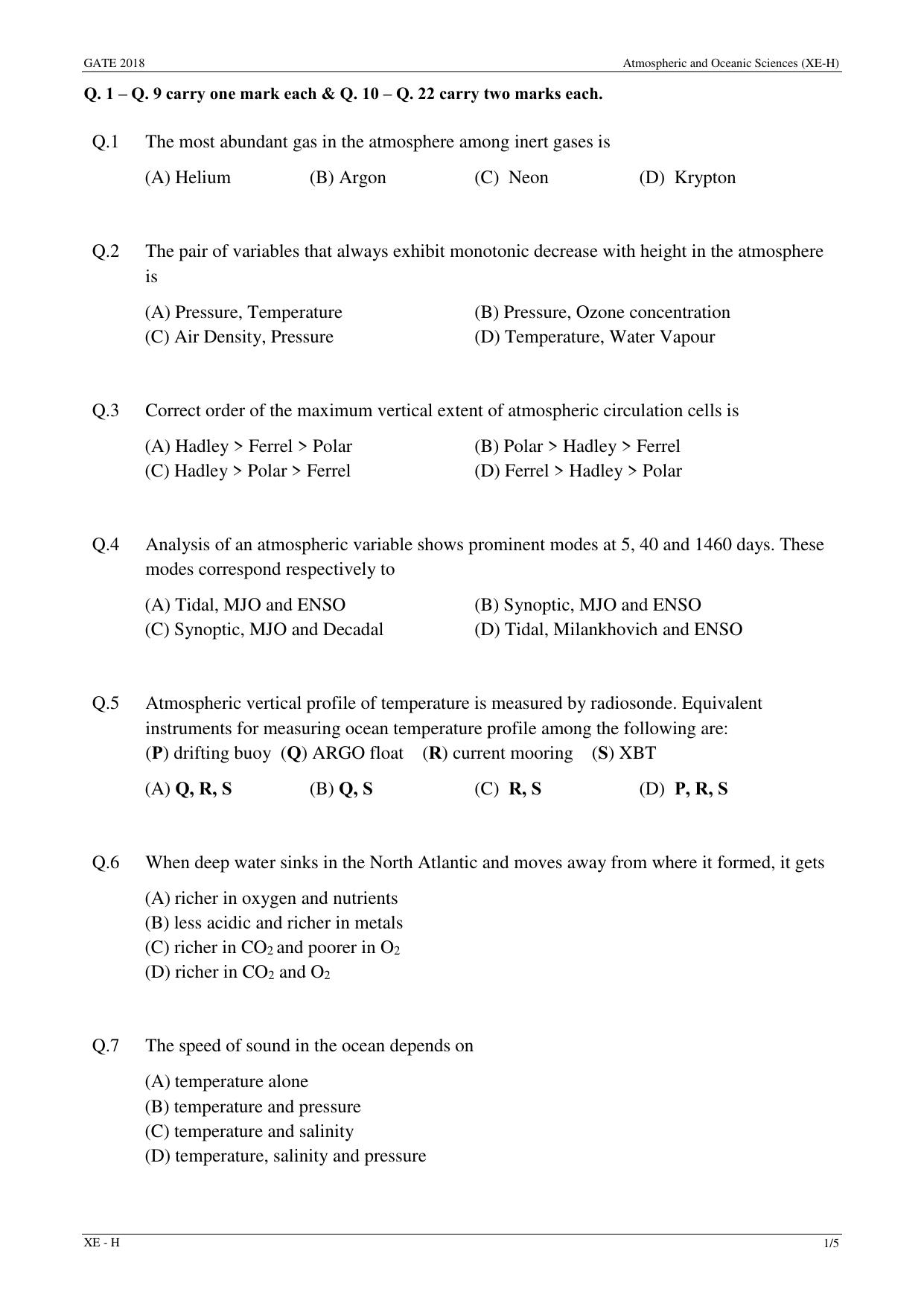 GATE 2018 Engineering Sciences (XE) Question Paper with Answer Key - Page 36