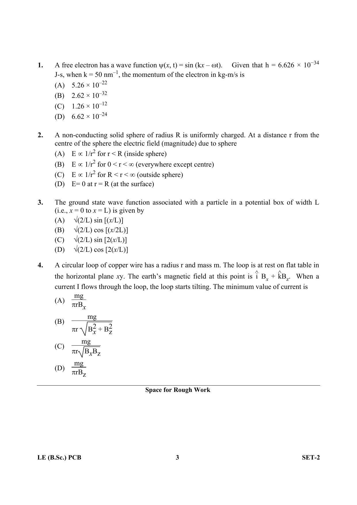 OJEE 2013 LE B.Sc PCB Set 2 Question Paper - Page 2