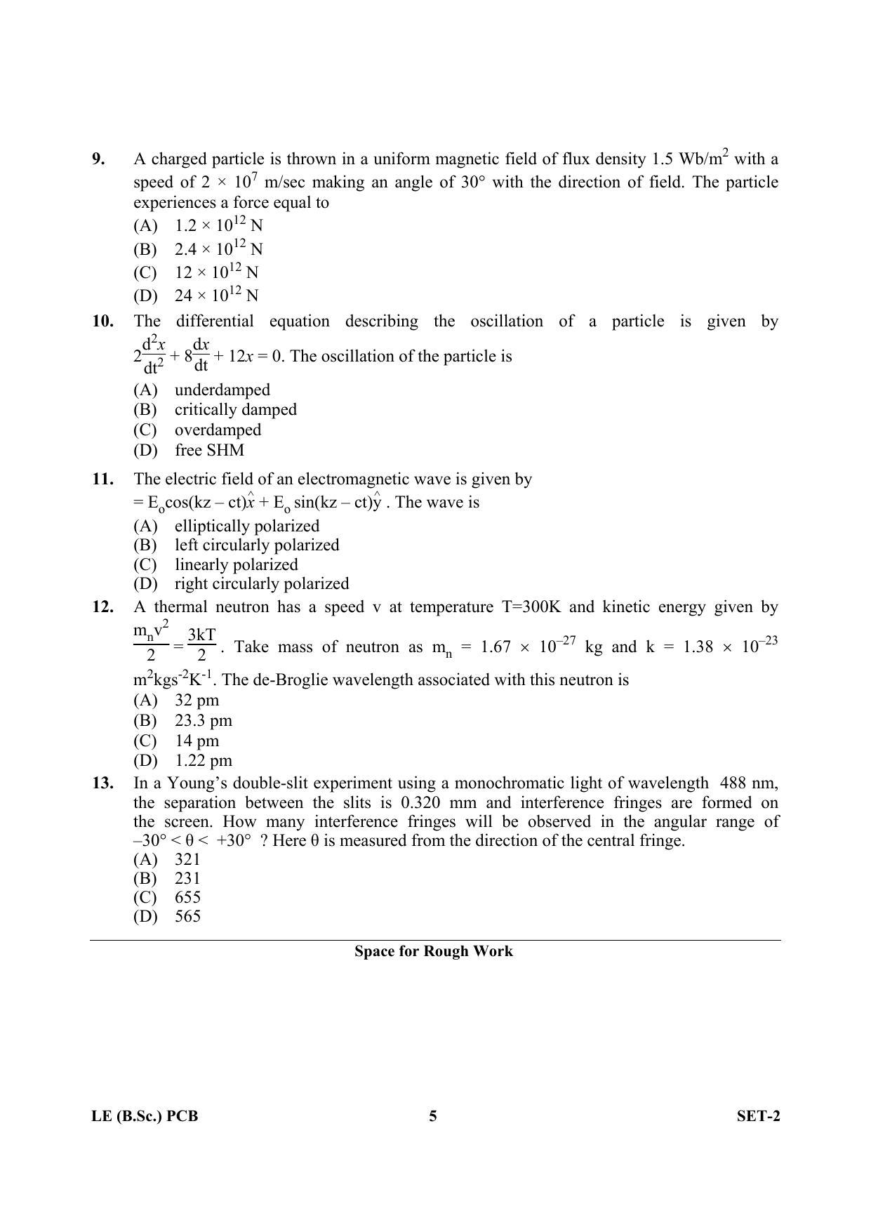 OJEE 2013 LE B.Sc PCB Set 2 Question Paper - Page 4