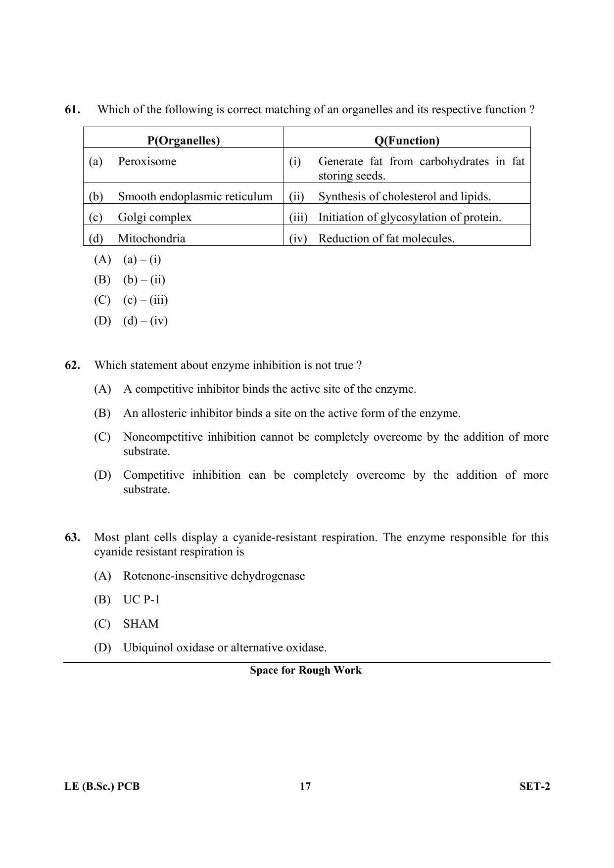 OJEE 2013 LE B.Sc PCB Set 2 Question Paper - Page 16