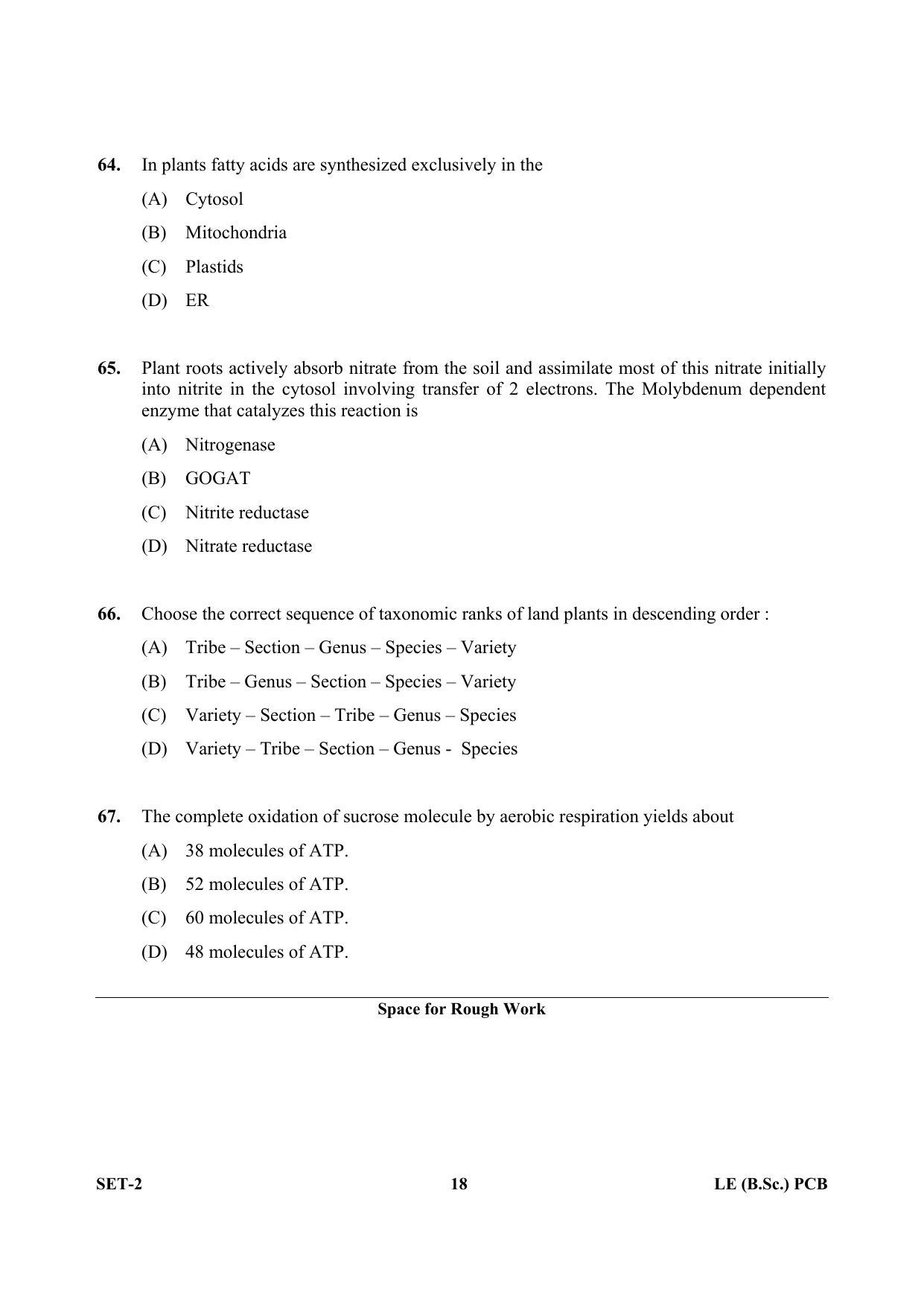 OJEE 2013 LE B.Sc PCB Set 2 Question Paper - Page 17