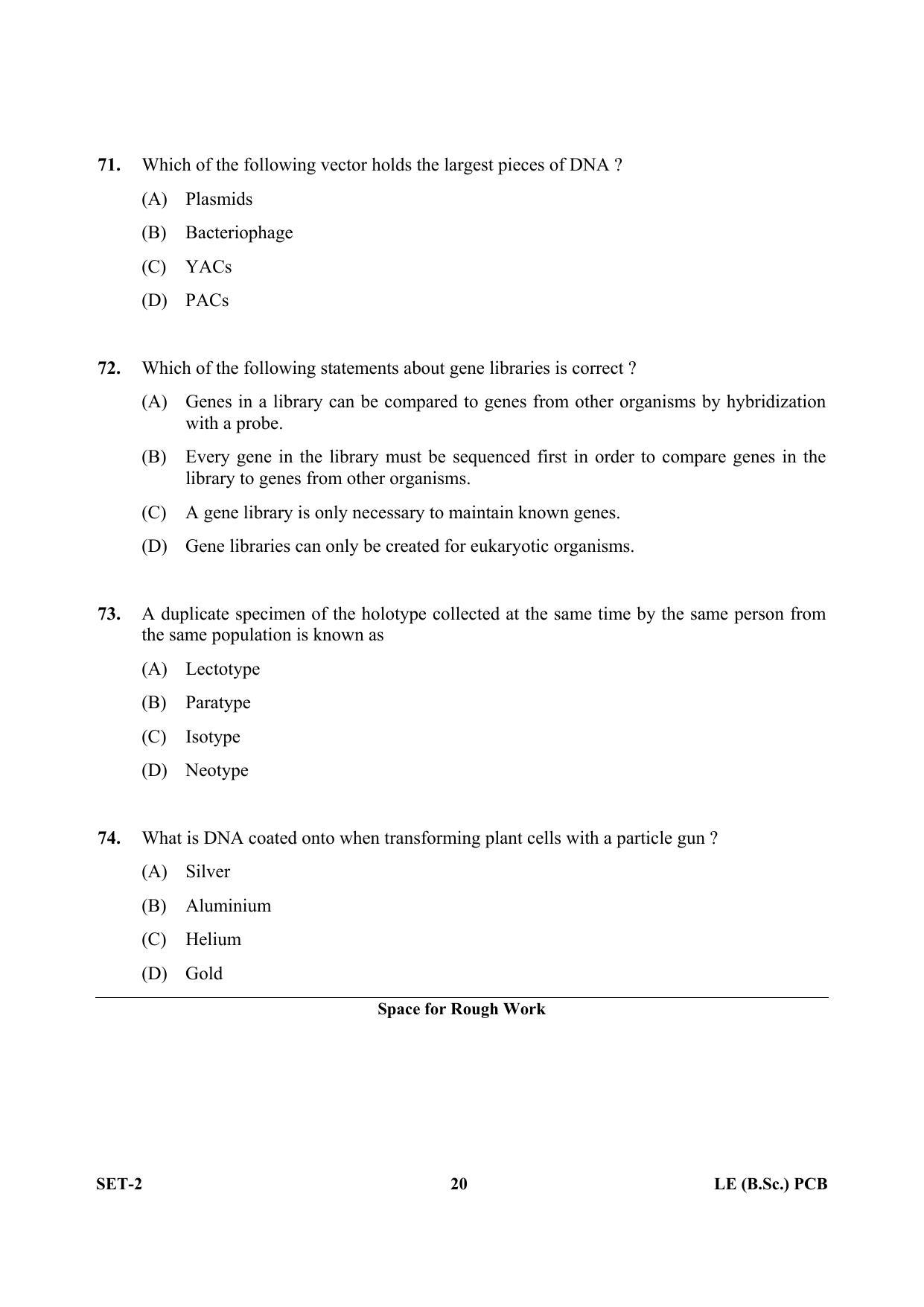 OJEE 2013 LE B.Sc PCB Set 2 Question Paper - Page 19