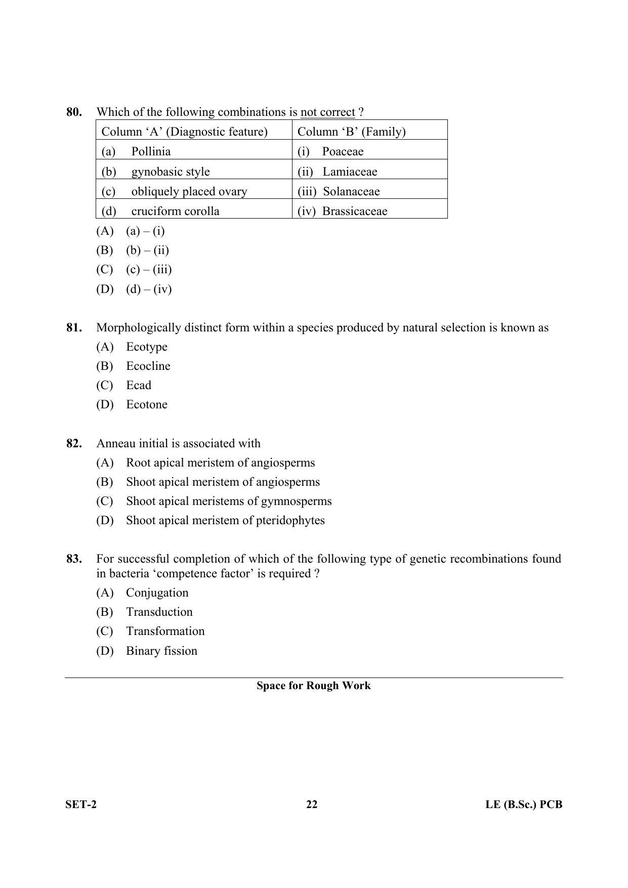 OJEE 2013 LE B.Sc PCB Set 2 Question Paper - Page 21