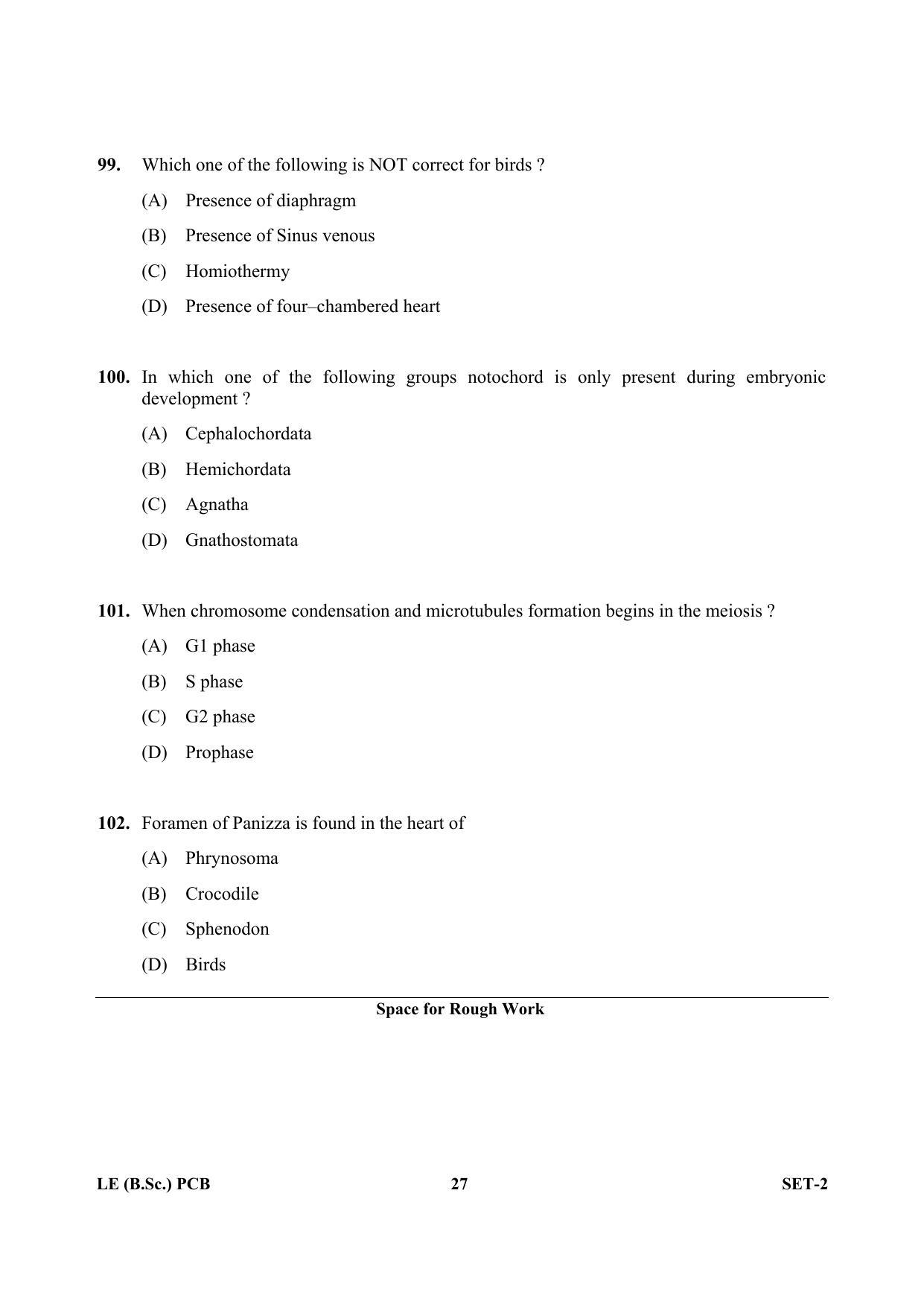 OJEE 2013 LE B.Sc PCB Set 2 Question Paper - Page 26
