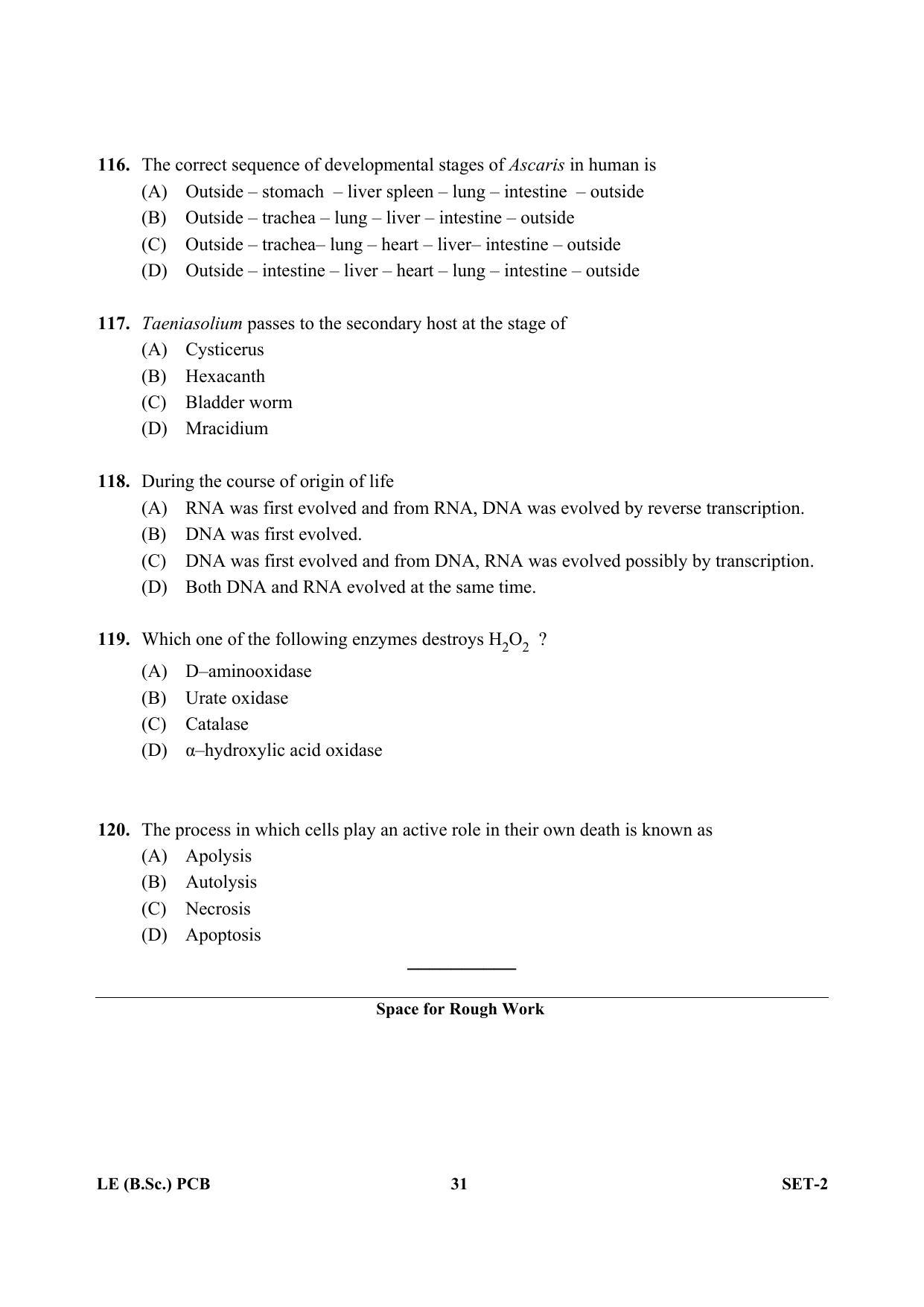 OJEE 2013 LE B.Sc PCB Set 2 Question Paper - Page 30