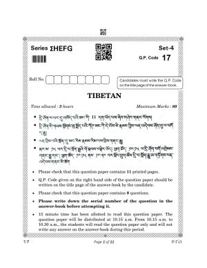 CBSE Class 12 17_Tibetan 2023 Question Paper