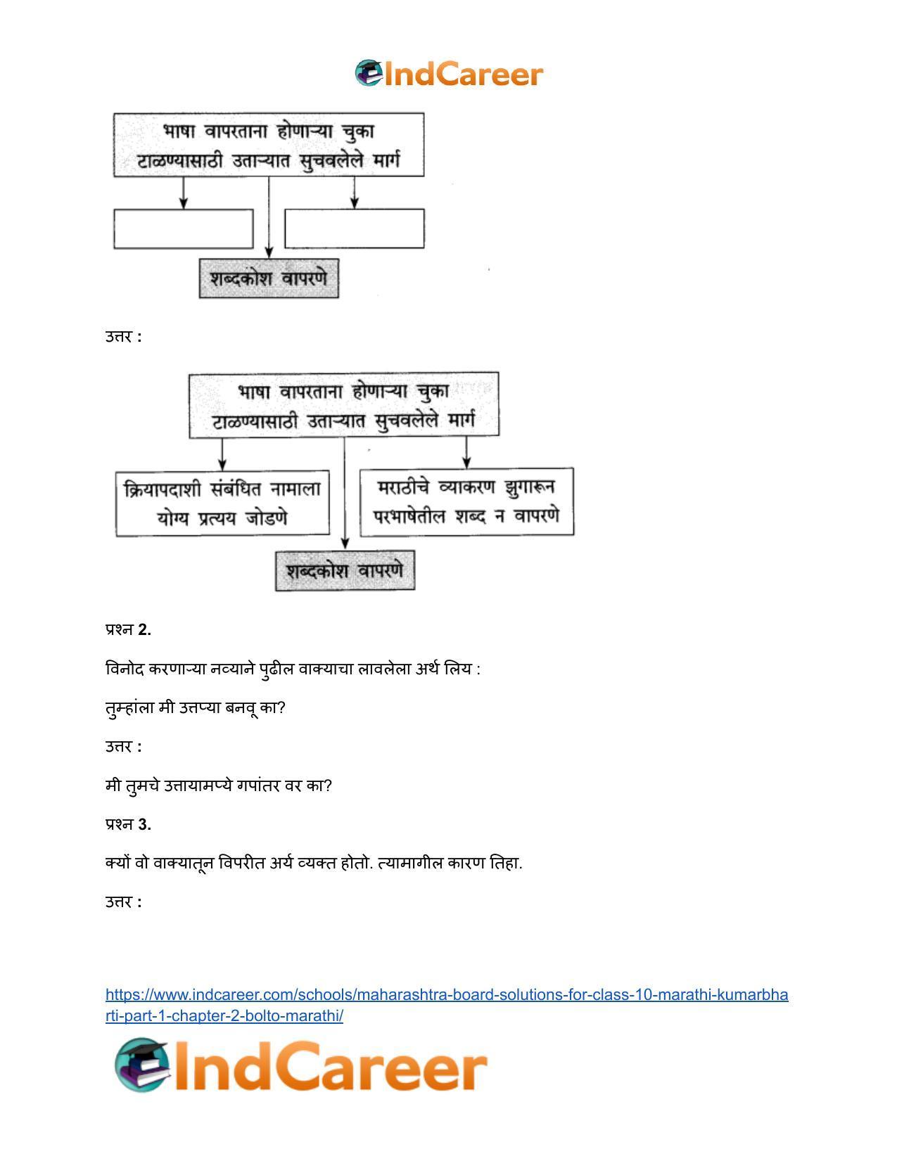 Maharashtra Board Solutions for Class 10- Marathi Kumarbharti (Part- 1): Chapter 2- बोलतो मराठी… - Page 4