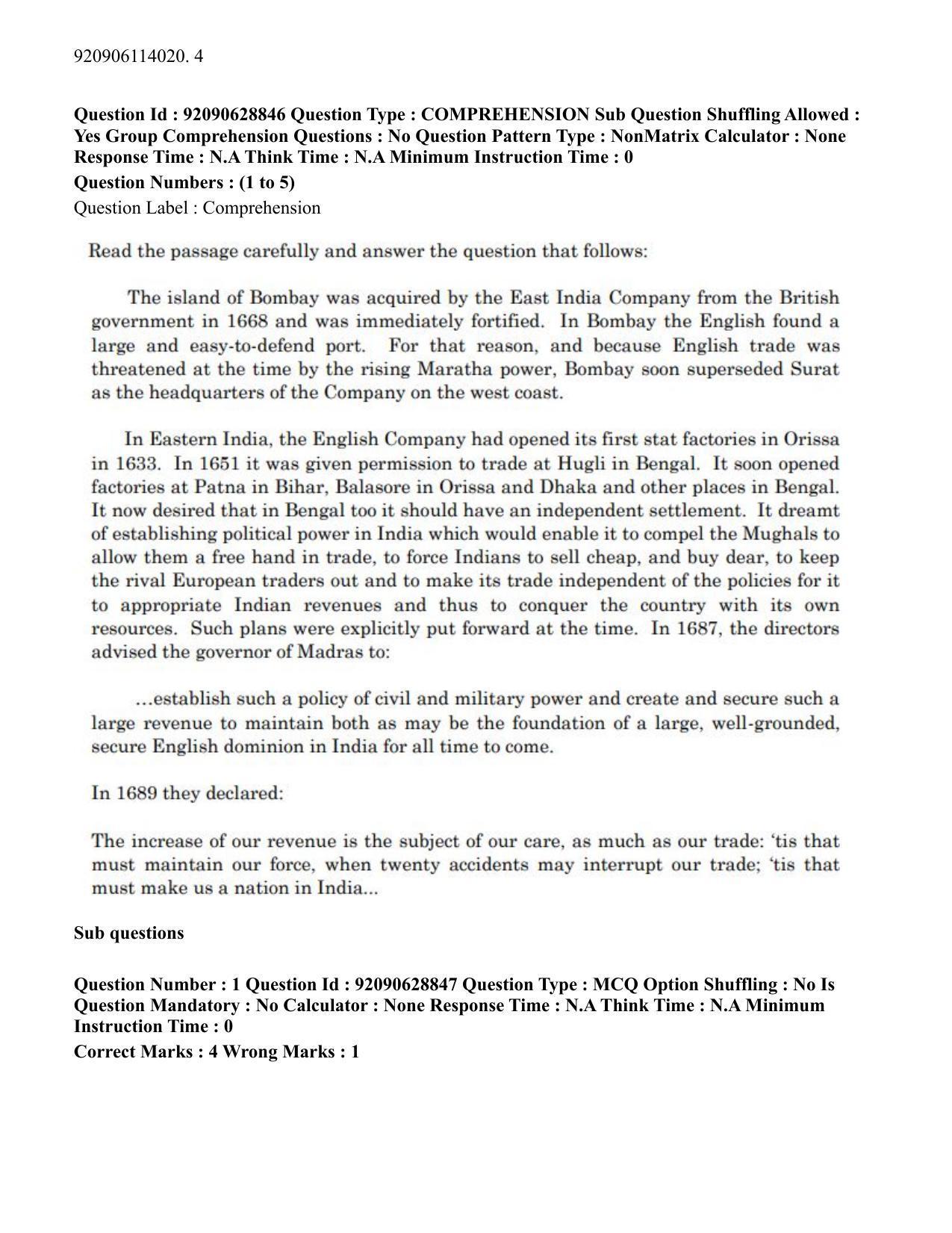 CUET PG 2023: HUQP06 – Dev. and Labour studies (Eng) - Shift 1 (27-06-2023) Question Paper - Page 5