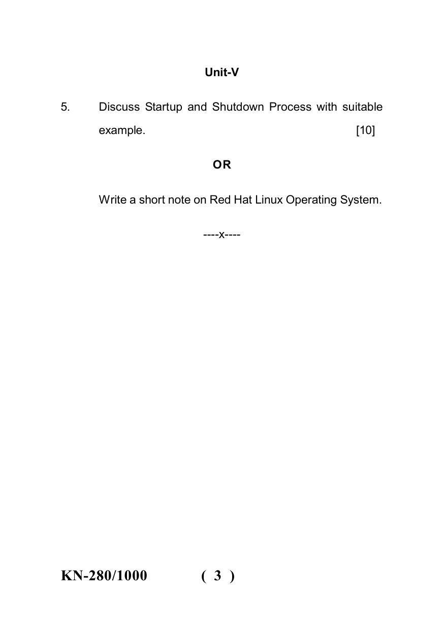 Sarguja University Question Paper - 2022 : B.C.A Part Two Shell Prog Linux/Unix Paper I - Page 3