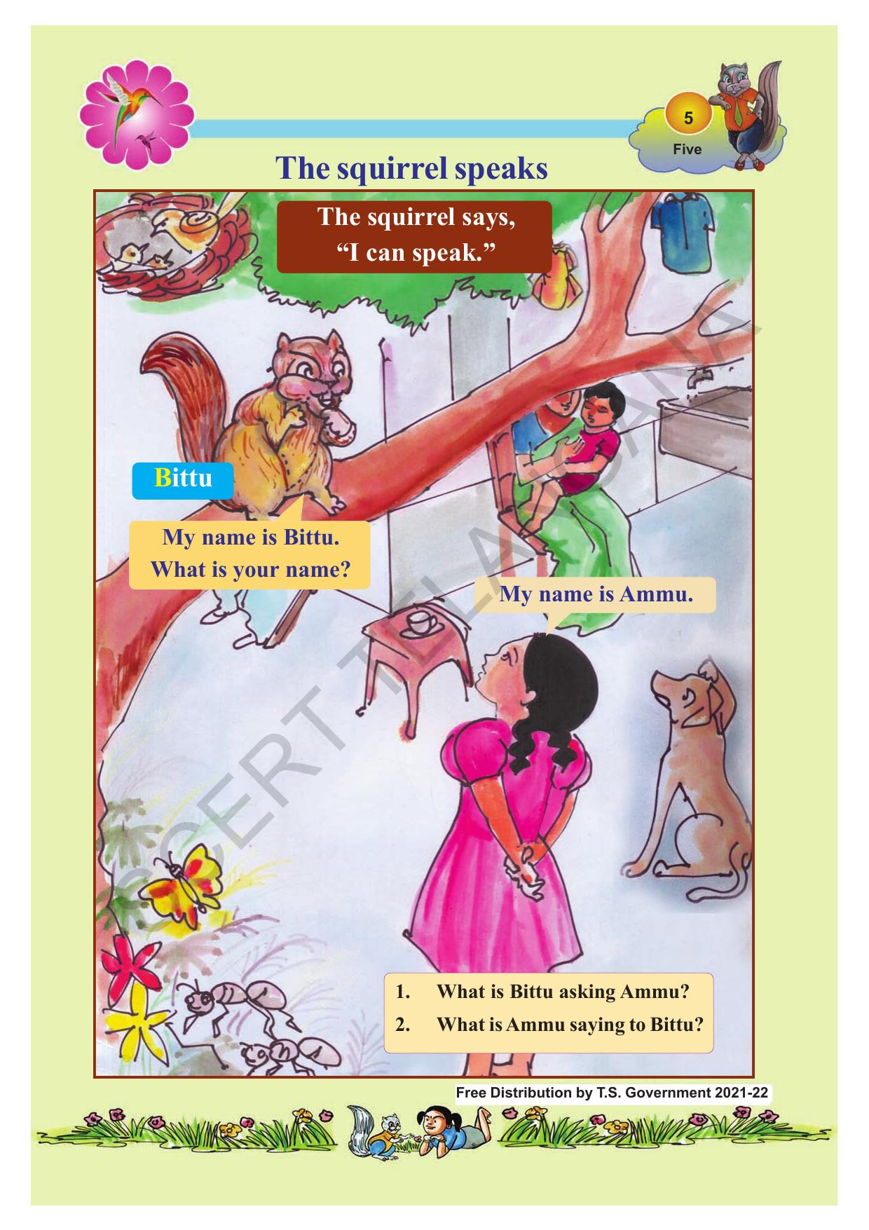 TS SCERT Class 1 English (Telugu Medium) Text Book - Page 13
