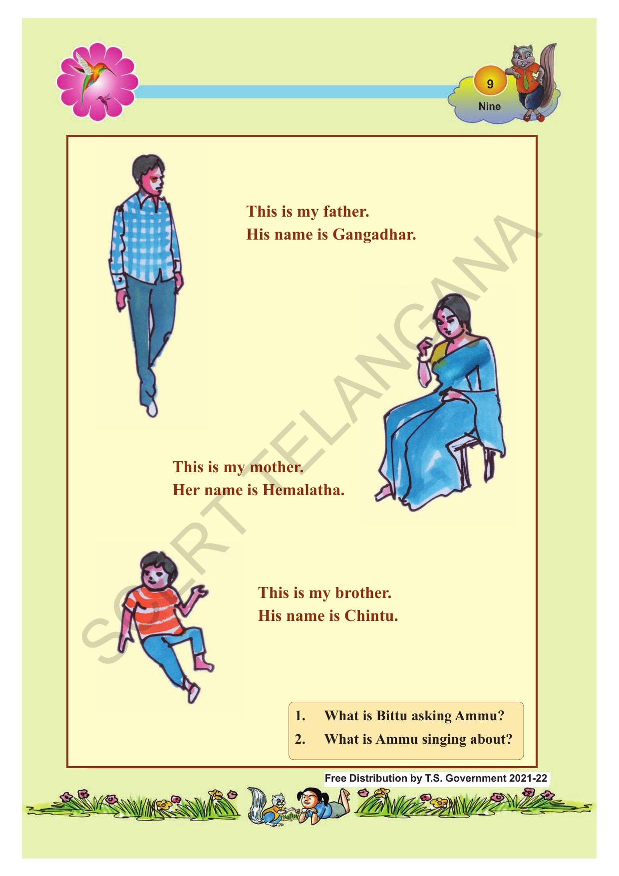 TS SCERT Class 1 English (Telugu Medium) Text Book - Page 17