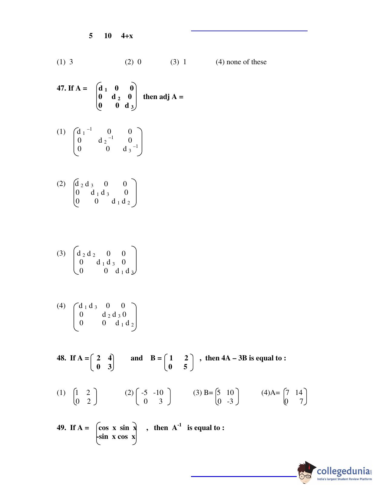 JEECUP 2021 Mathematics Question Papers - Page 6