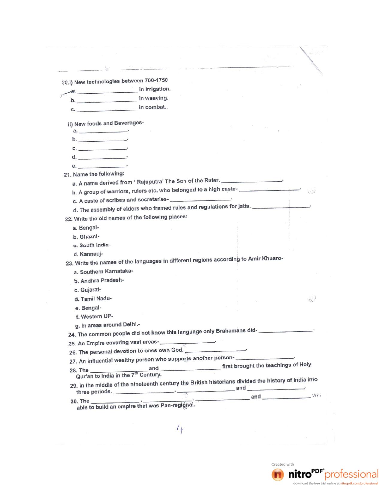 CBSE Worksheets for Class 7 History Tracing Changes Assignment - Page 2