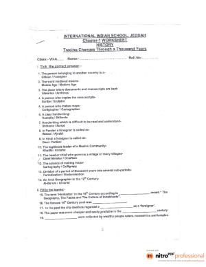 CBSE Worksheets for Class 7 History Tracing Changes Assignment