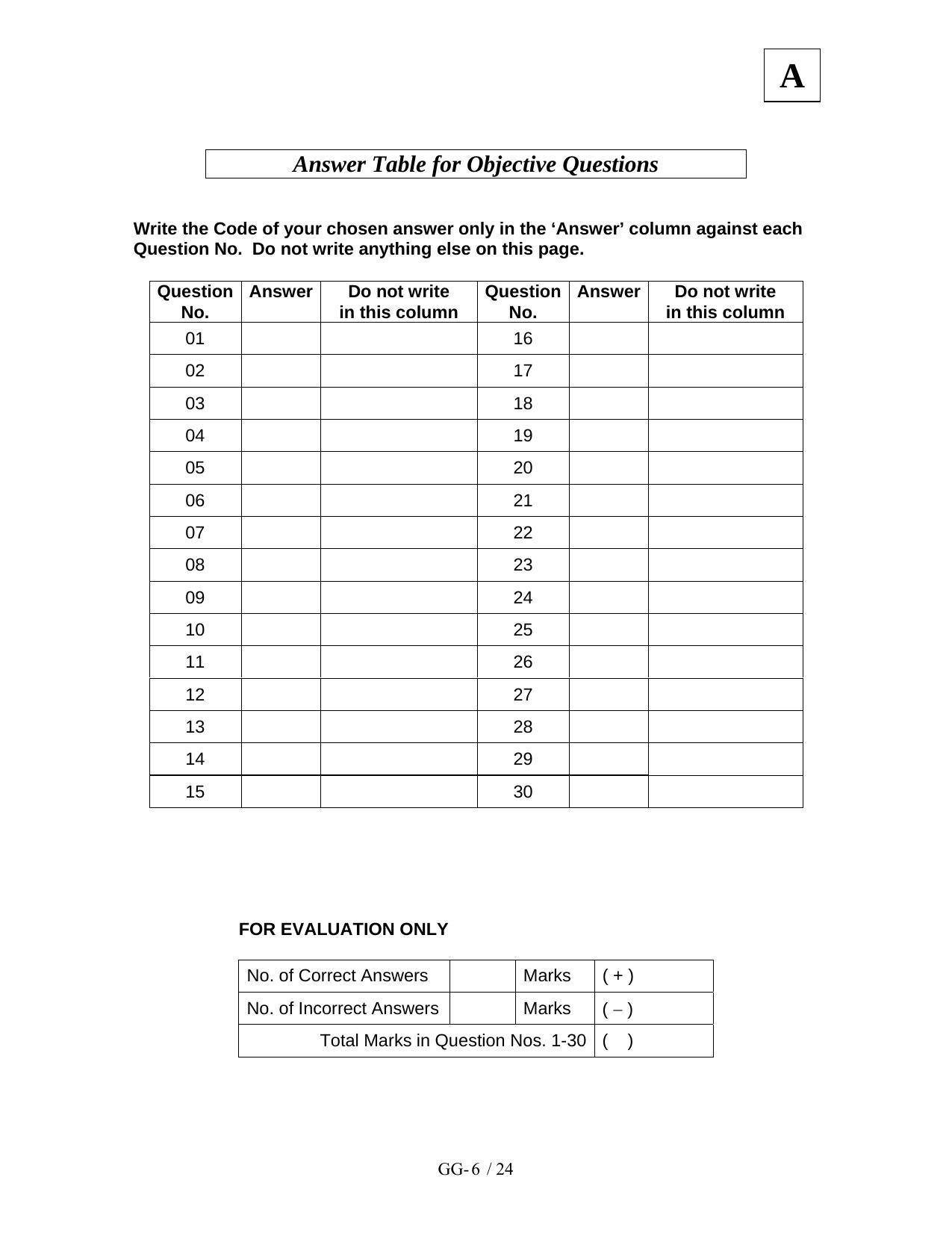 JAM 2012: GG Question Paper - Page 8