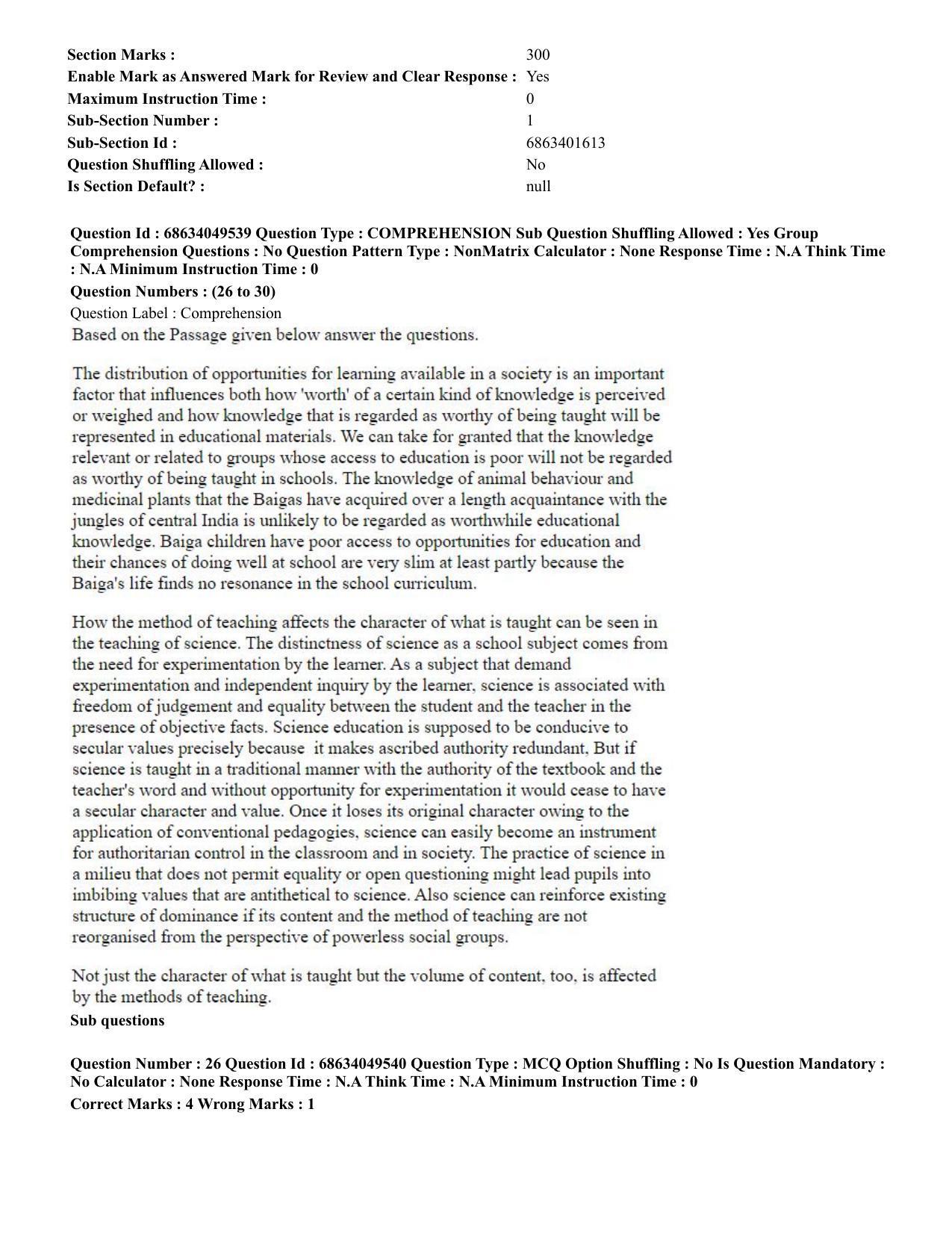 CUET PG 2023: COQP03 – B.Ed (Hin) - Shift 3 (2-07-2023) Question Paper - Page 24