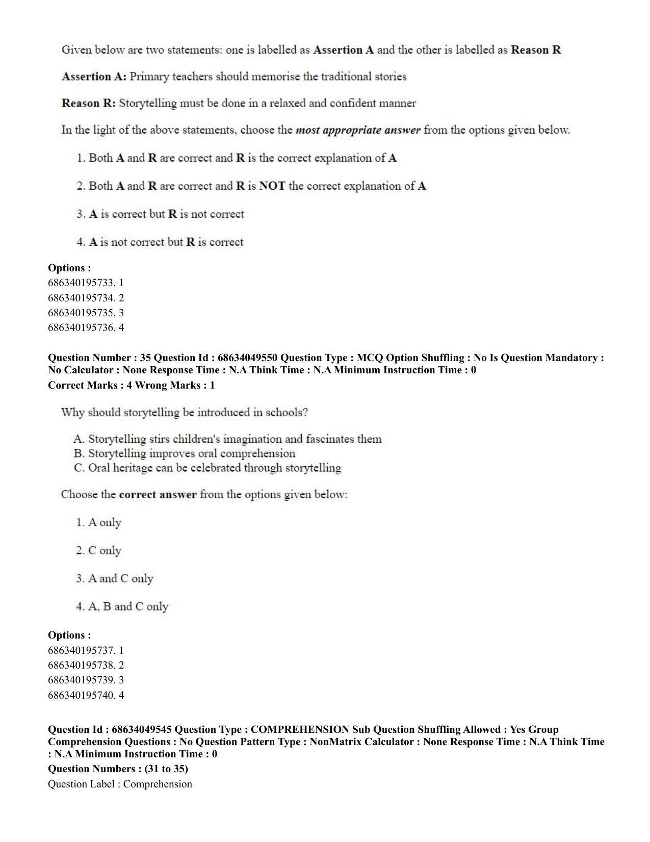 CUET PG 2023: COQP03 – B.Ed (Hin) - Shift 3 (2-07-2023) Question Paper - Page 33