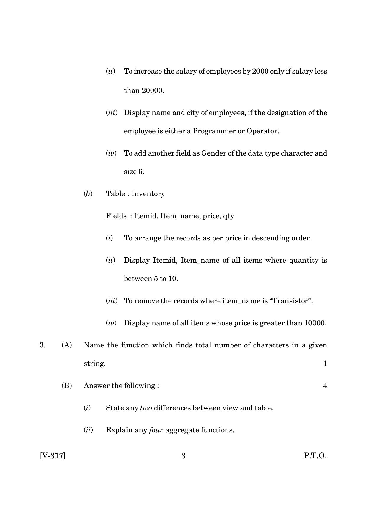 Goa Board Class 12 Web Technology   (June 2019) Question Paper - Page 3