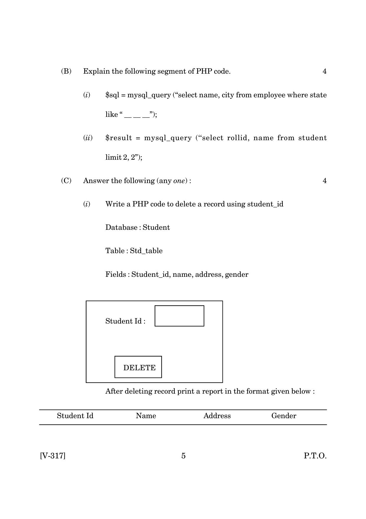 Goa Board Class 12 Web Technology   (June 2019) Question Paper - Page 5