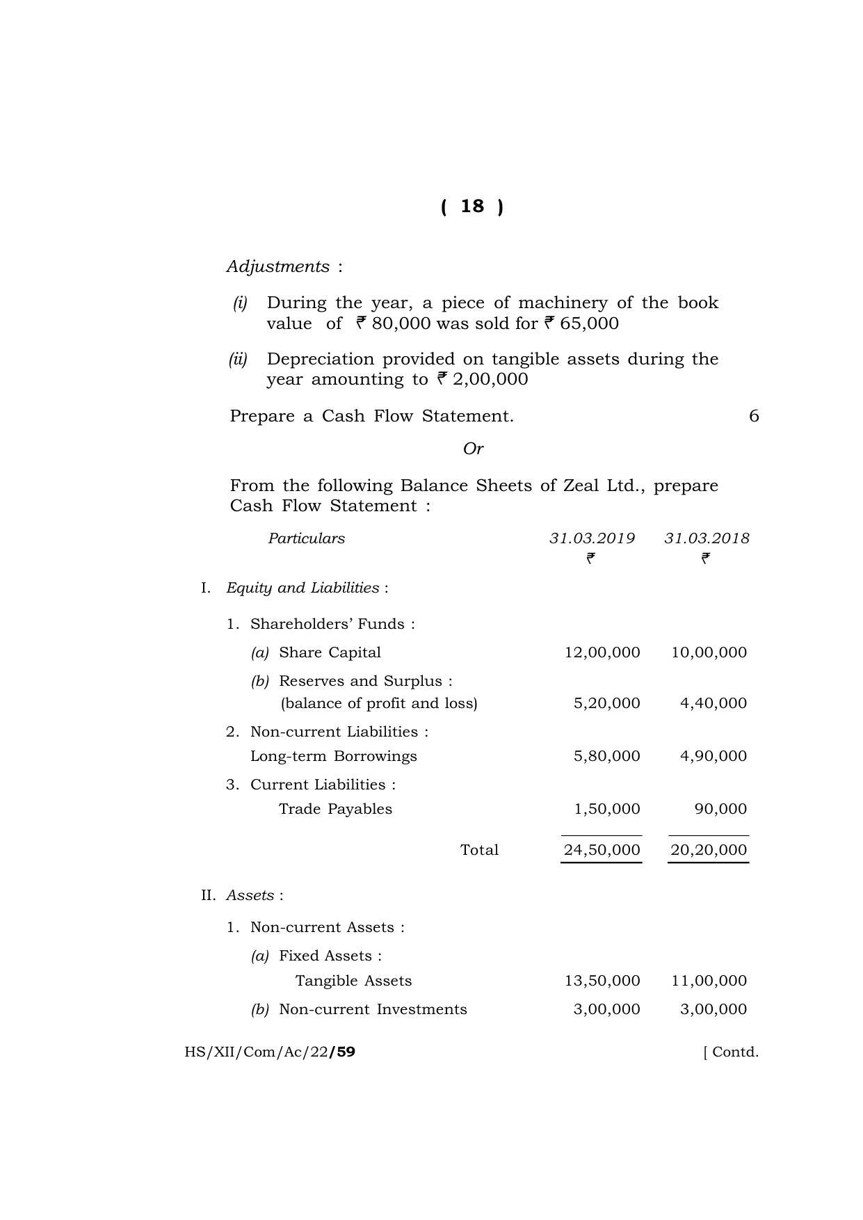 Meghalaya Board (MBOSE) Class 12 ACCOUNTANCY (HS-XII-Com-Ac-22) 2022 Question Paper - Page 18
