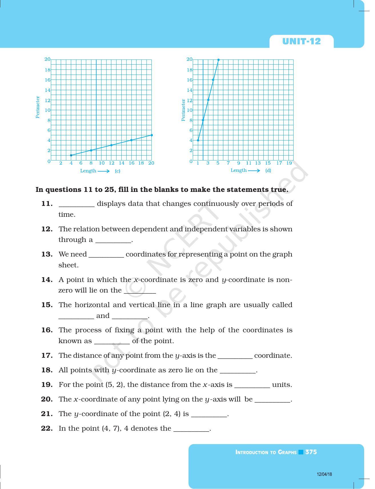 NCERT Exemplar Book for Class 8 Maths: Chapter 12- Introduction to Graphs - Page 11