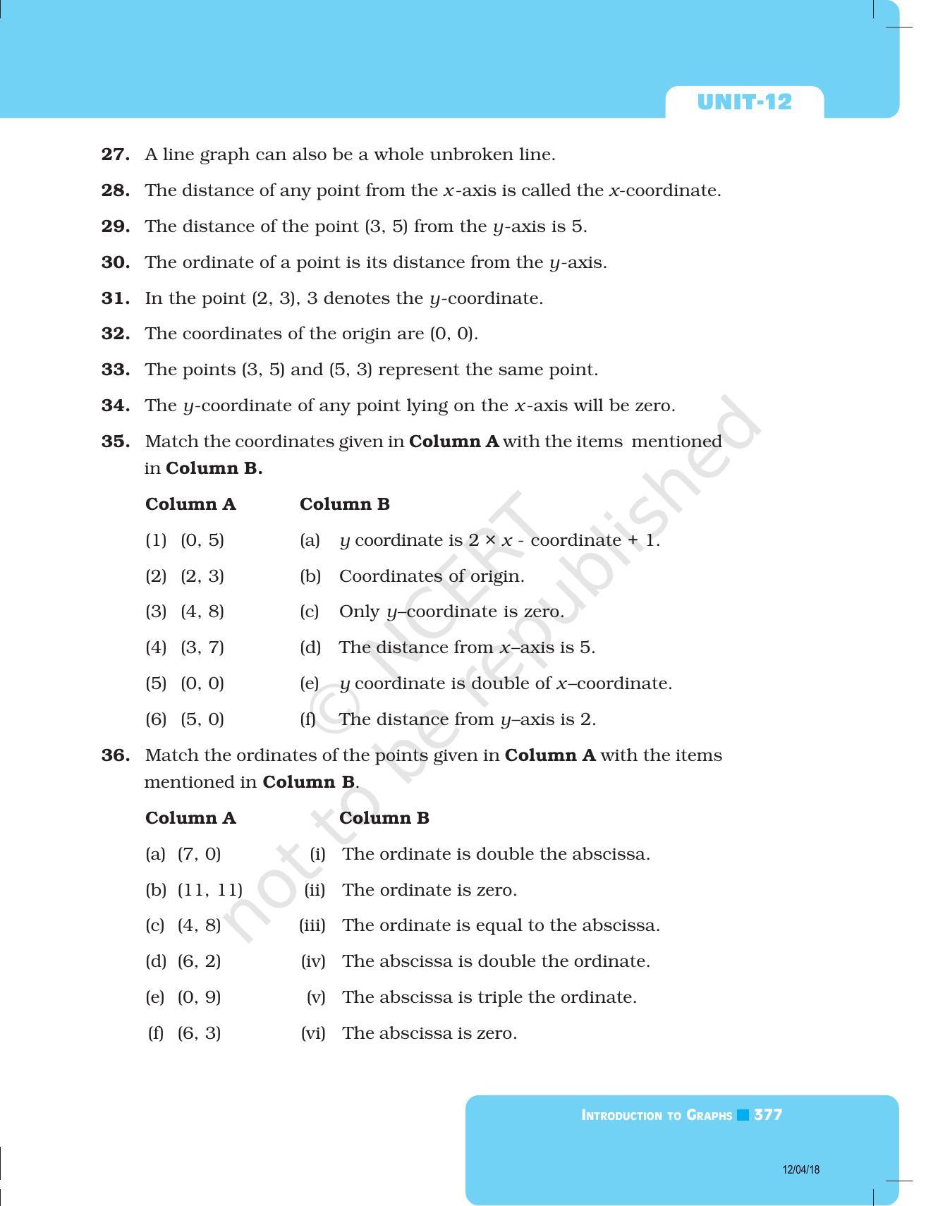 NCERT Exemplar Book for Class 8 Maths: Chapter 12- Introduction to Graphs - Page 13