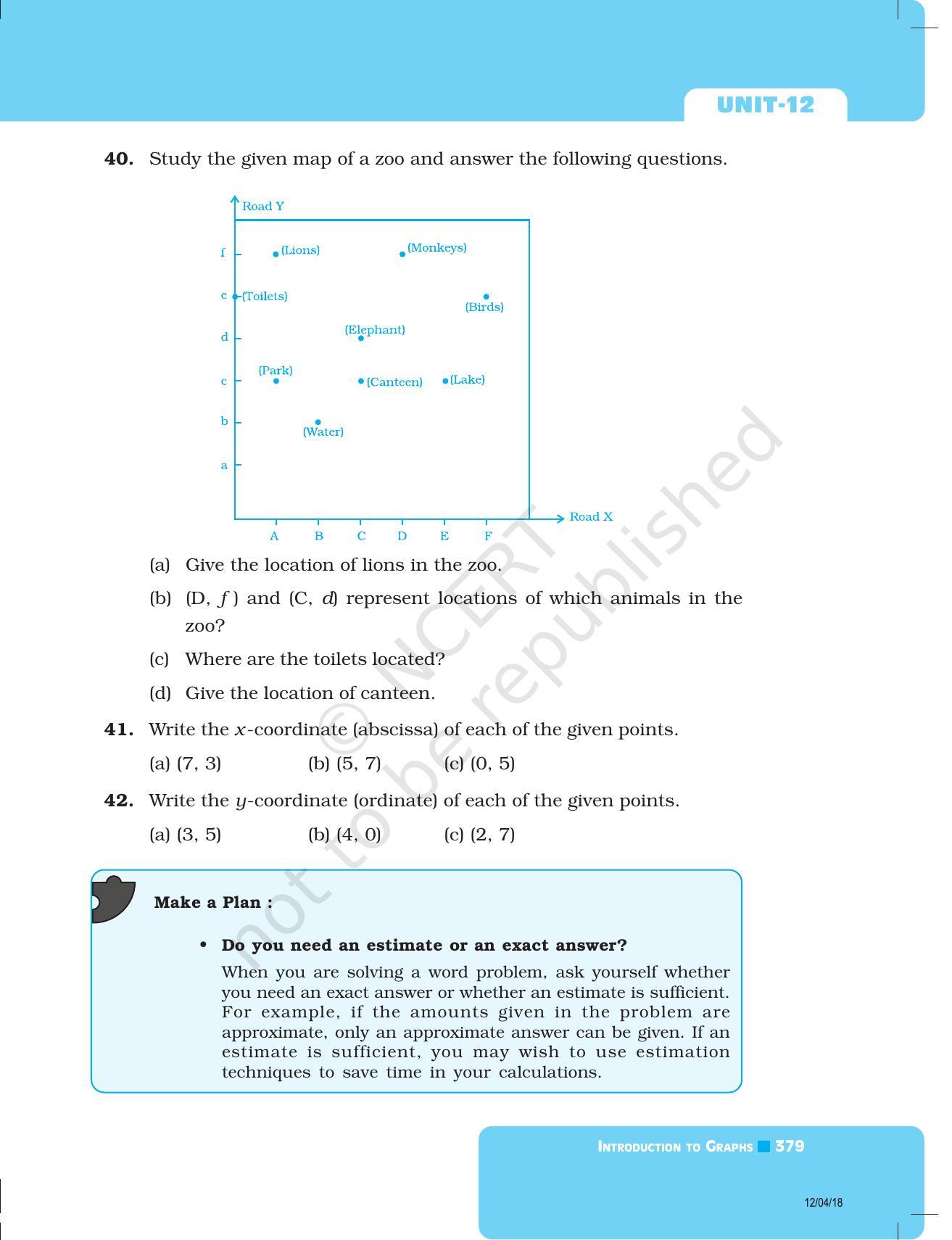 NCERT Exemplar Book for Class 8 Maths: Chapter 12- Introduction to Graphs - Page 15