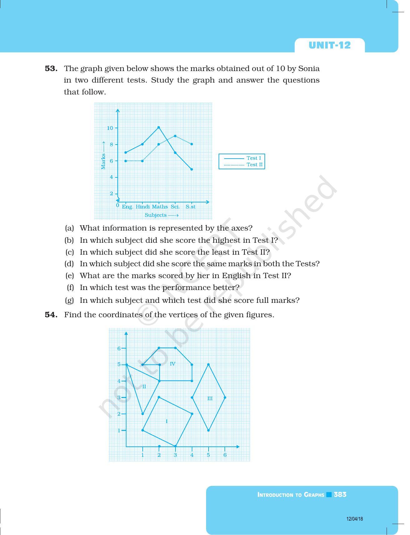 NCERT Exemplar Book for Class 8 Maths: Chapter 12- Introduction to Graphs - Page 19