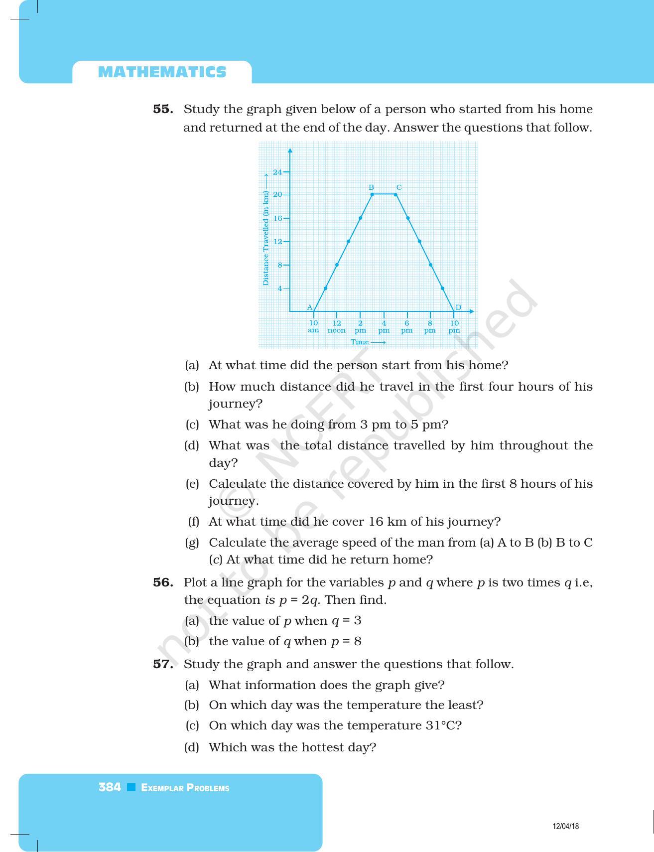 NCERT Exemplar Book for Class 8 Maths: Chapter 12- Introduction to Graphs - Page 20