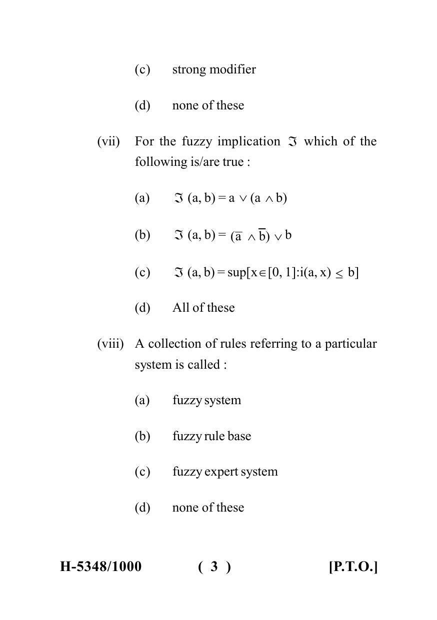 Sarguja University Question Paper July-2022 :   M.Sc. In Mathematics (Fourth sem.)Fuzzy Sets And Their Application (II) Paper 1 - Page 3