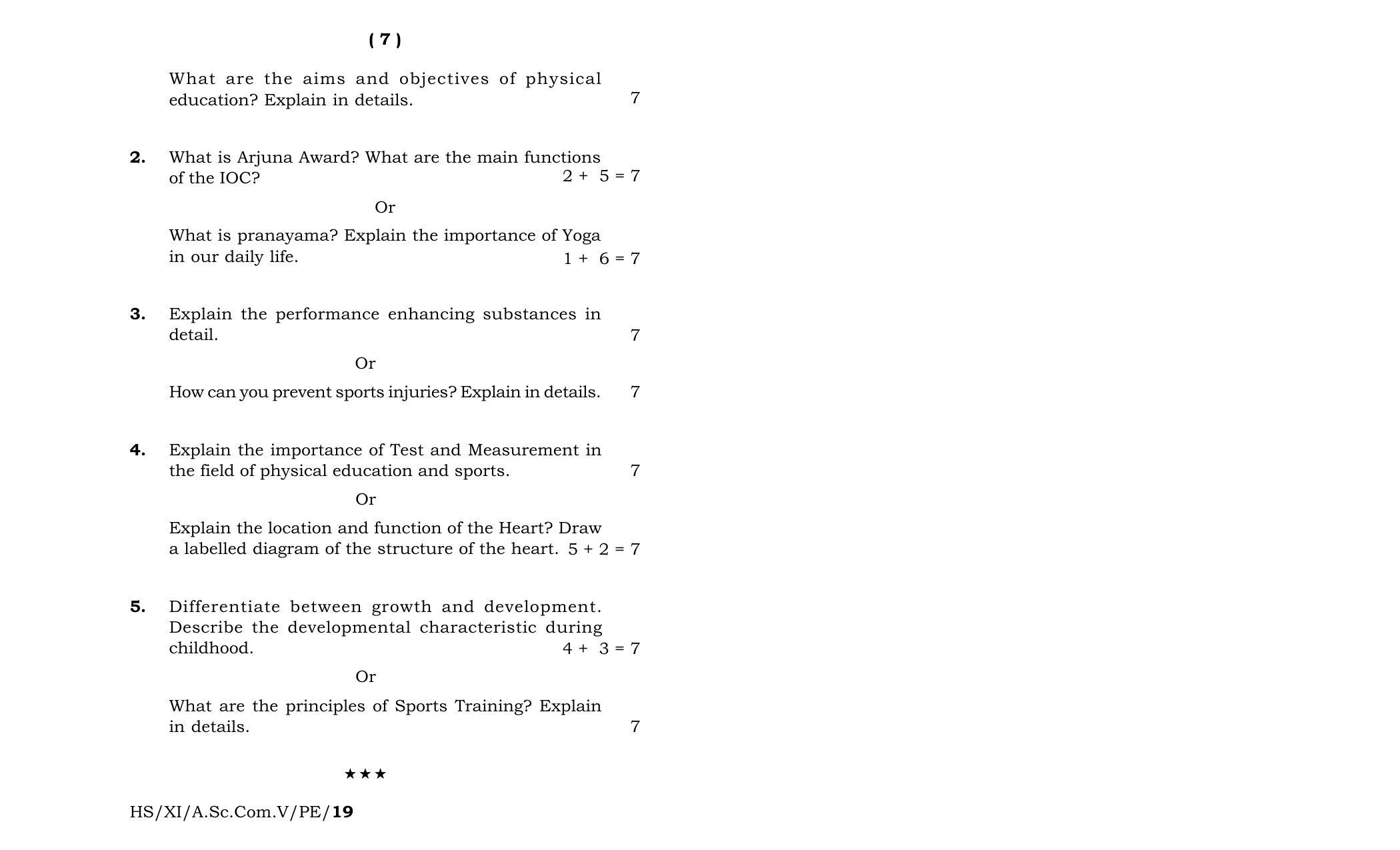 Meghalaya Board (MBOSE) Class 11 Physical_Education 2019 Question Paper - Page 4