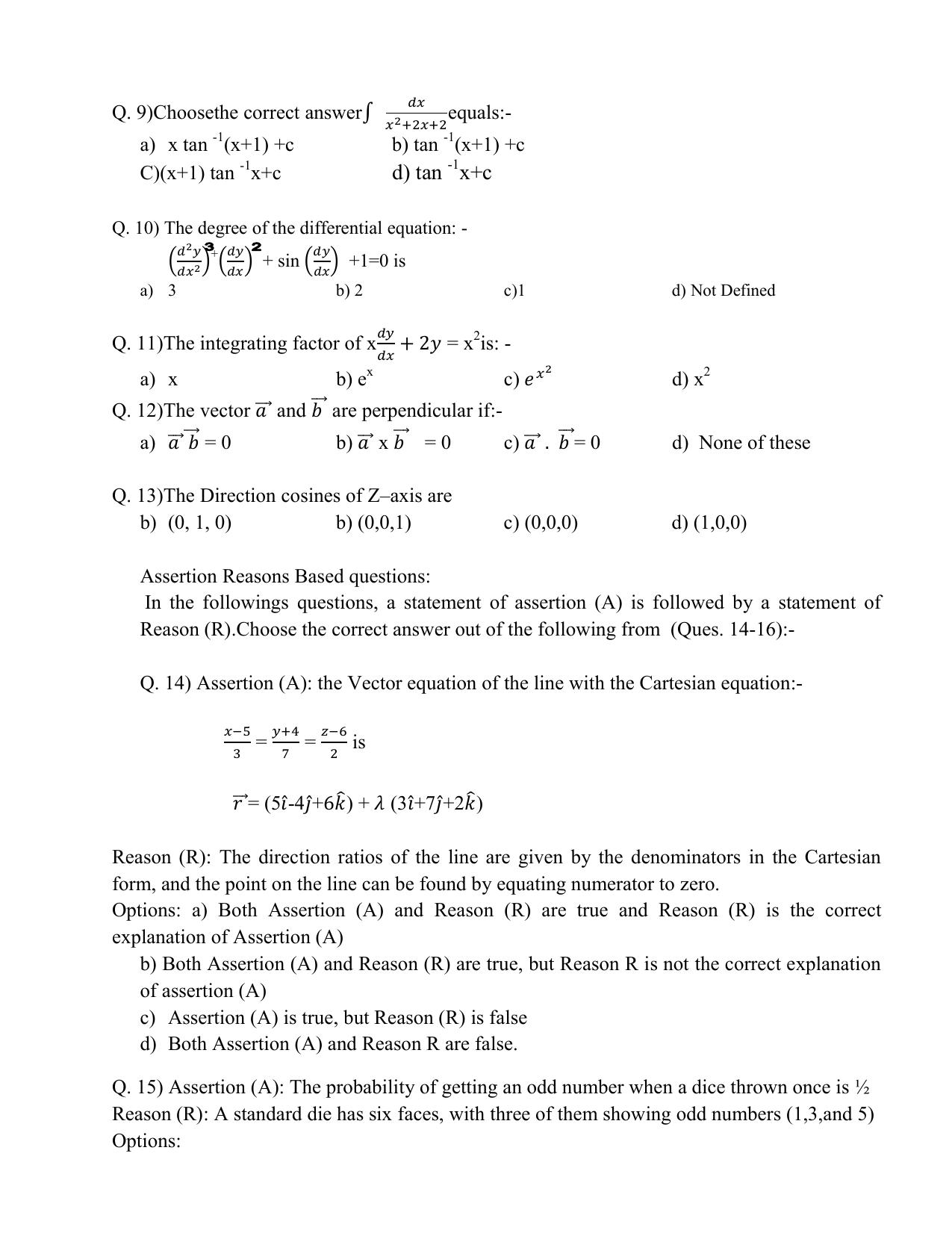 HPBOSE Class 12th Math Sample Question Papers 2025 - Page 2