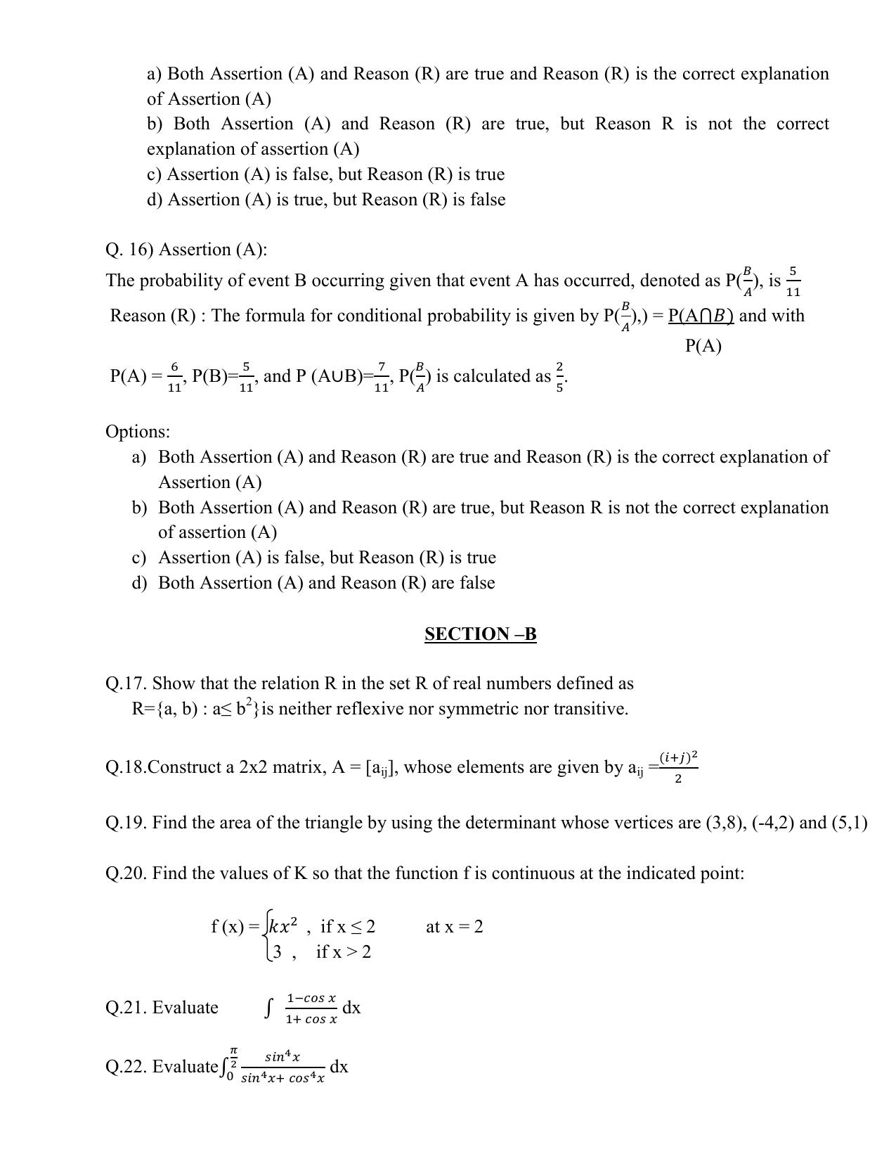 HPBOSE Class 12th Math Sample Question Papers 2025 - Page 3