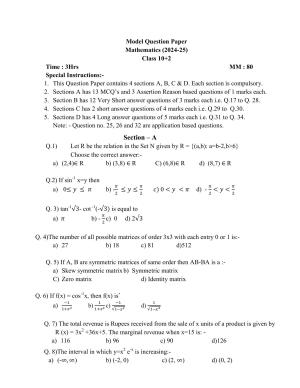 HPBOSE Class 12th Math Sample Question Papers 2025