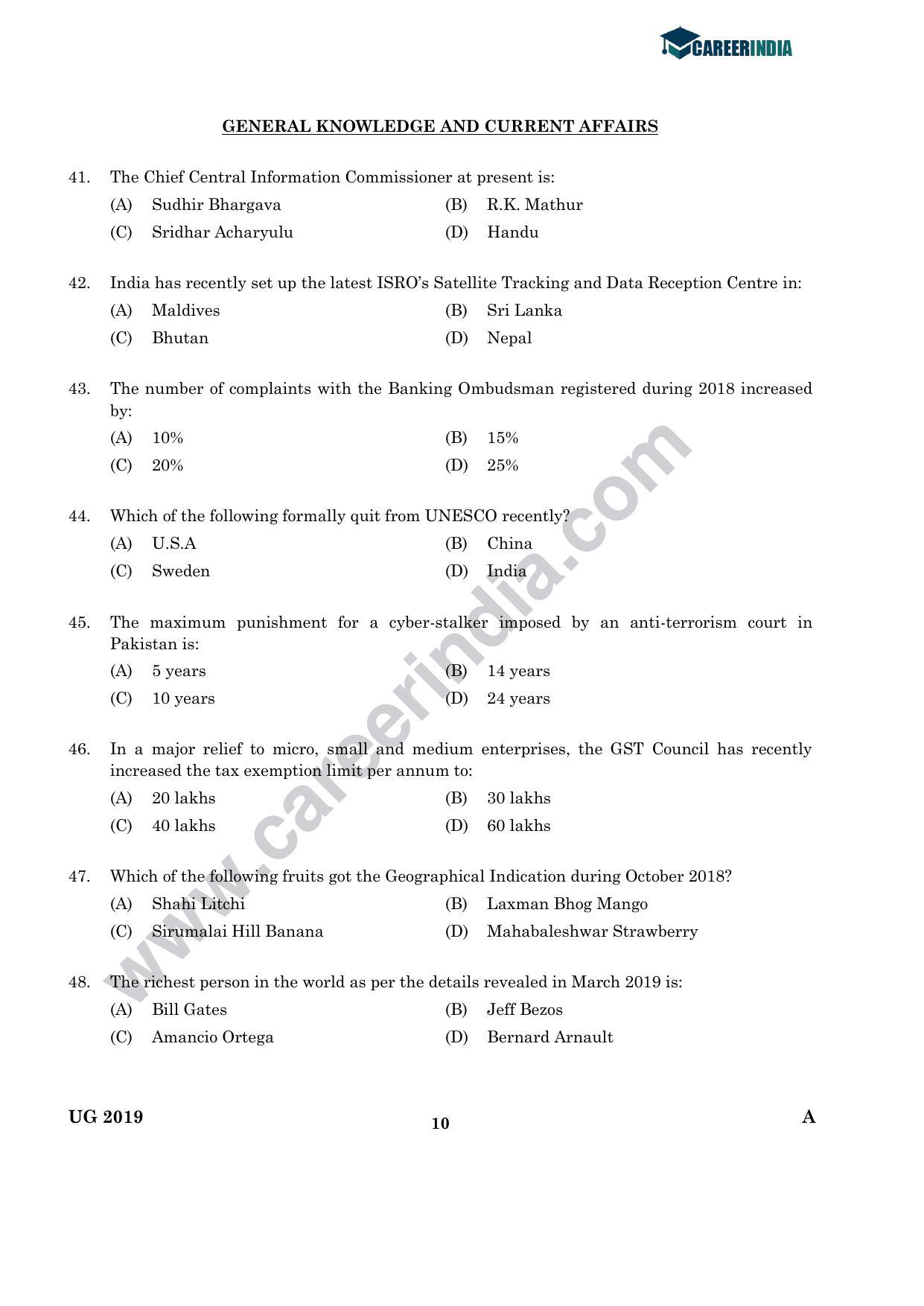 CLAT 2019 UG English Question Paper - Page 9
